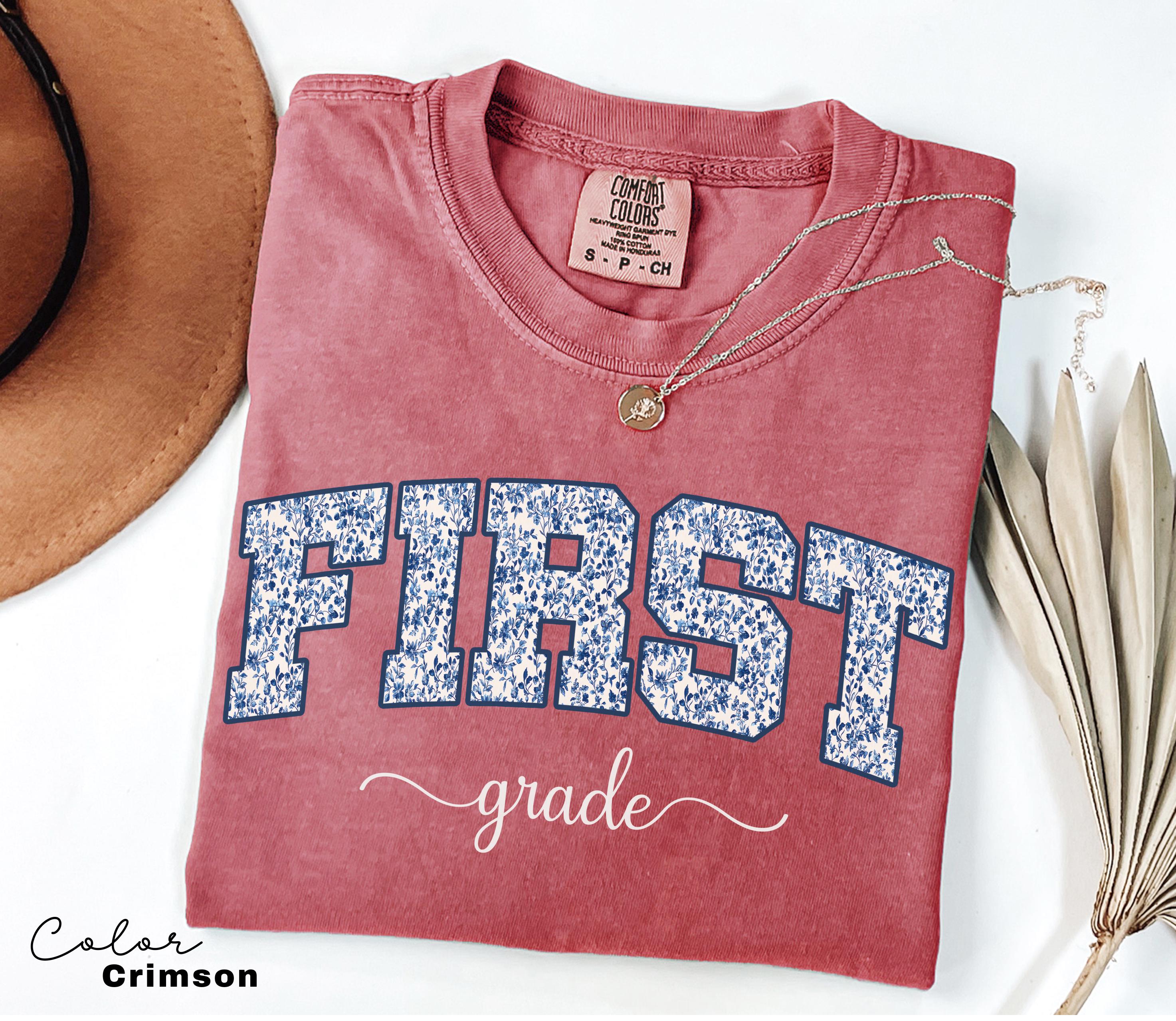 Comfort Colors First Grade Teacher Shirt, Floral Teacher Shirt, First Grade Teacher Team, 1st Grade Teacher Shirt, First Grade Crew Squad