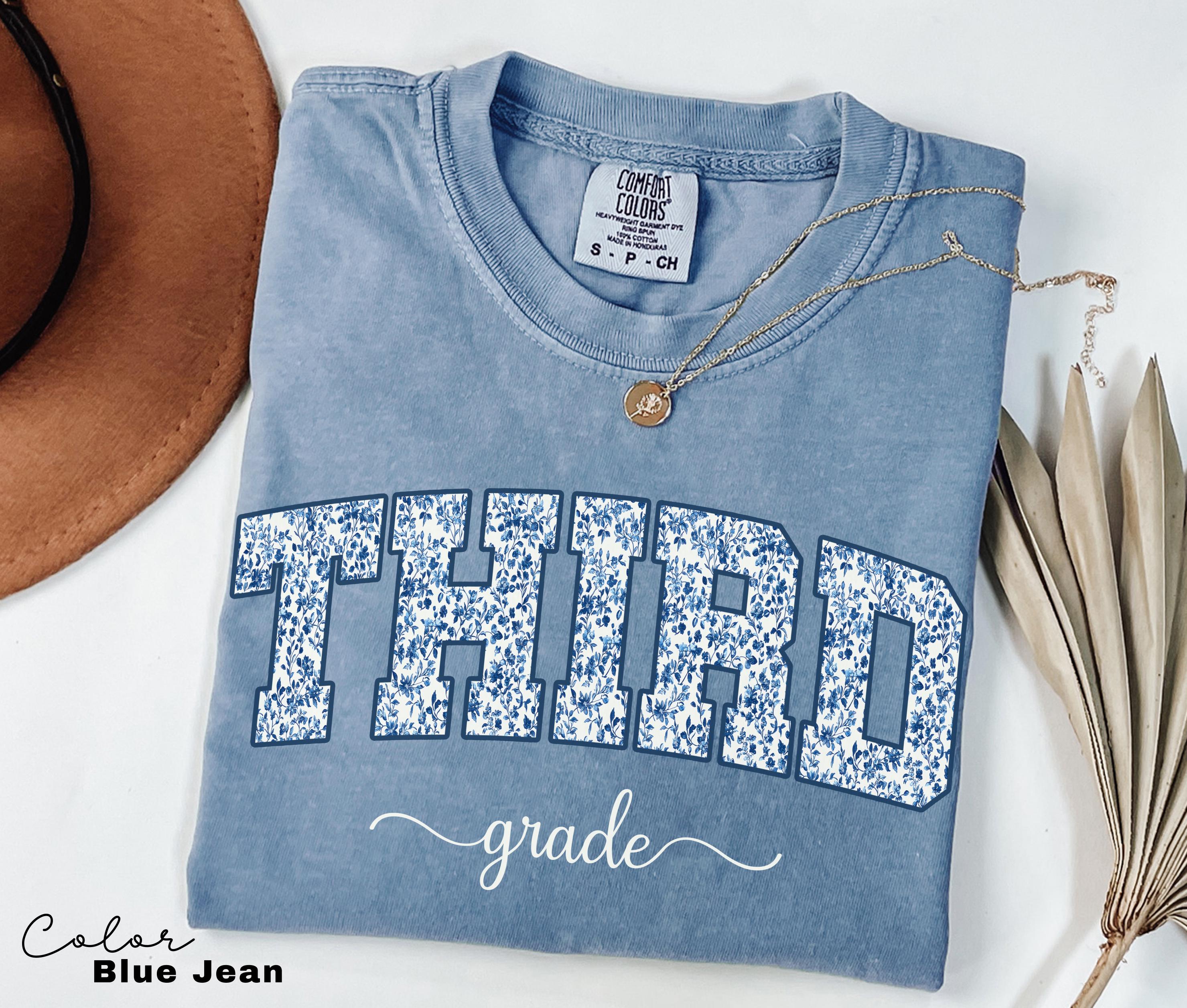 Comfort Colors Third Grade Teacher Shirt, Floral Teacher Shirt, Third Grade Teacher Team, 3rd Grade Teacher Shirt, Third Grade Crew Squad