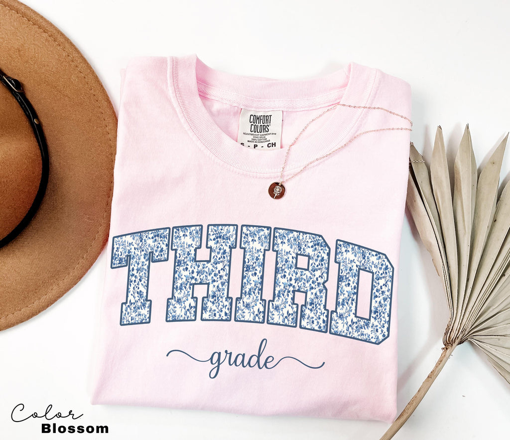 Comfort Colors Third Grade Teacher Shirt, Floral Teacher Shirt, Third Grade Teacher Team, 3rd Grade Teacher Shirt, Third Grade Crew Squad