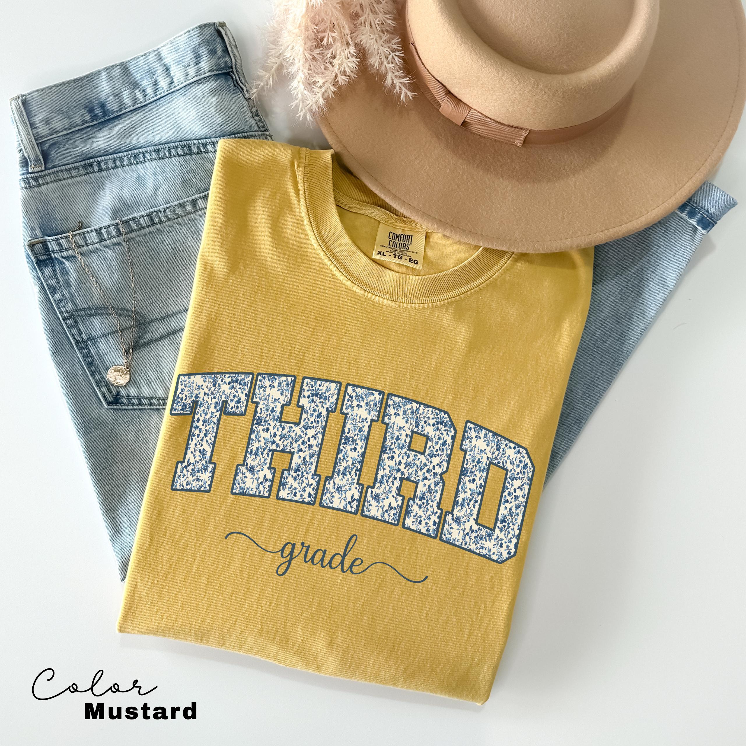 Comfort Colors Third Grade Teacher Shirt, Floral Teacher Shirt, Third Grade Teacher Team, 3rd Grade Teacher Shirt, Third Grade Crew Squad