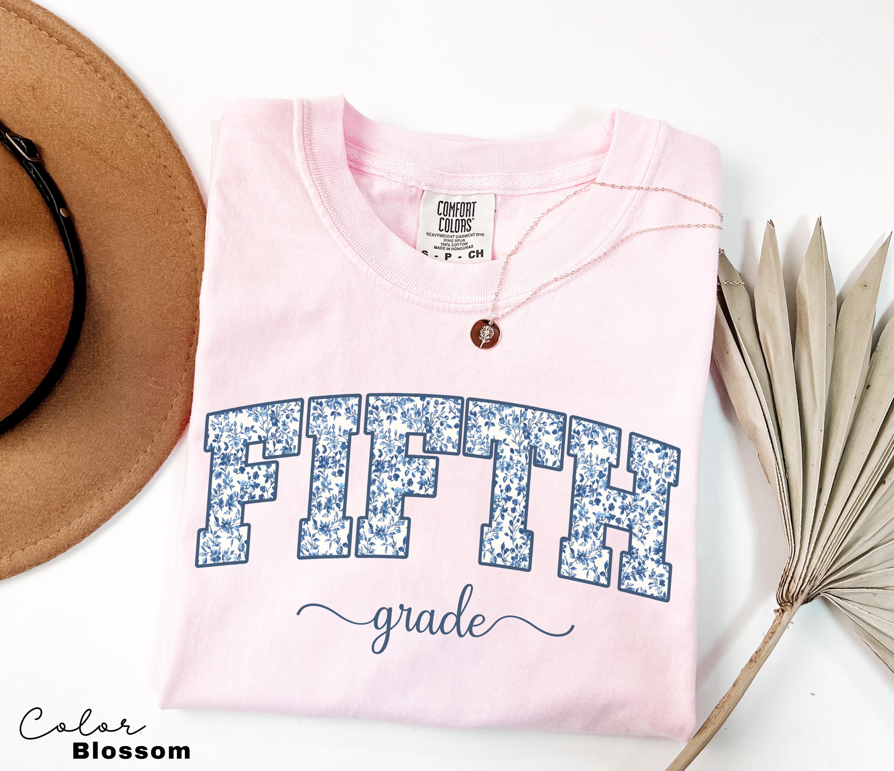 Comfort Colors Fifth Grade Teacher Shirt, Floral Teacher Shirt, Fifth Grade Teacher Team, 5th Grade Teacher Shirt, Fifth Grade Crew Squad