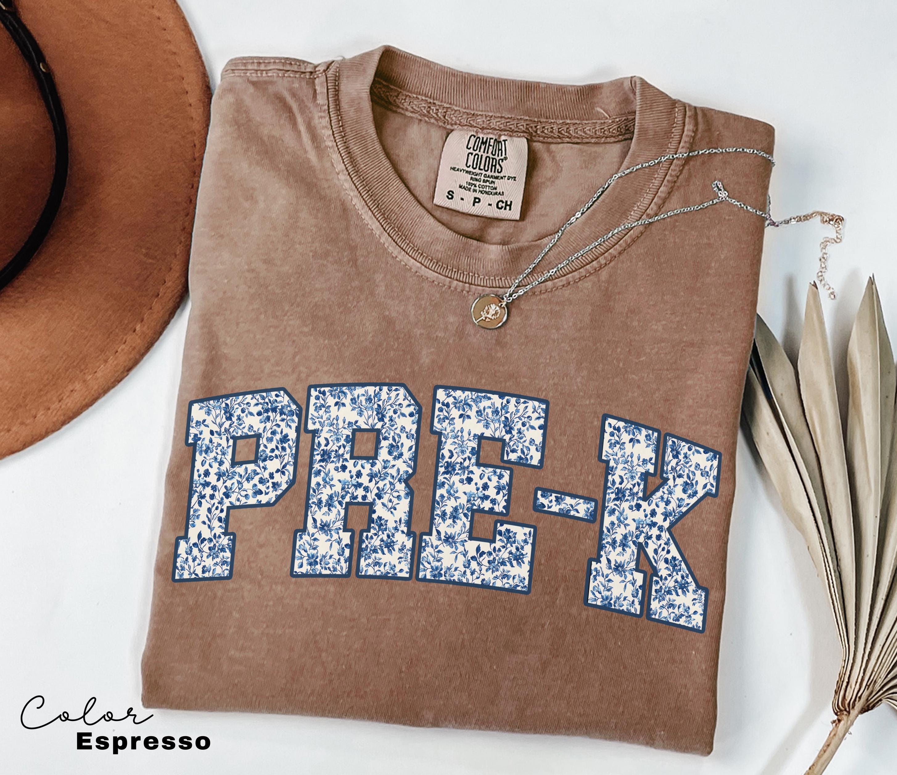 Comfort Colors Pre-K Teacher Shirt, Floral Teacher Shirt, Preschool Crew, PreK Teacher Shirt, Pre-K Teacher Team Shirts, Pre K T-Shirt
