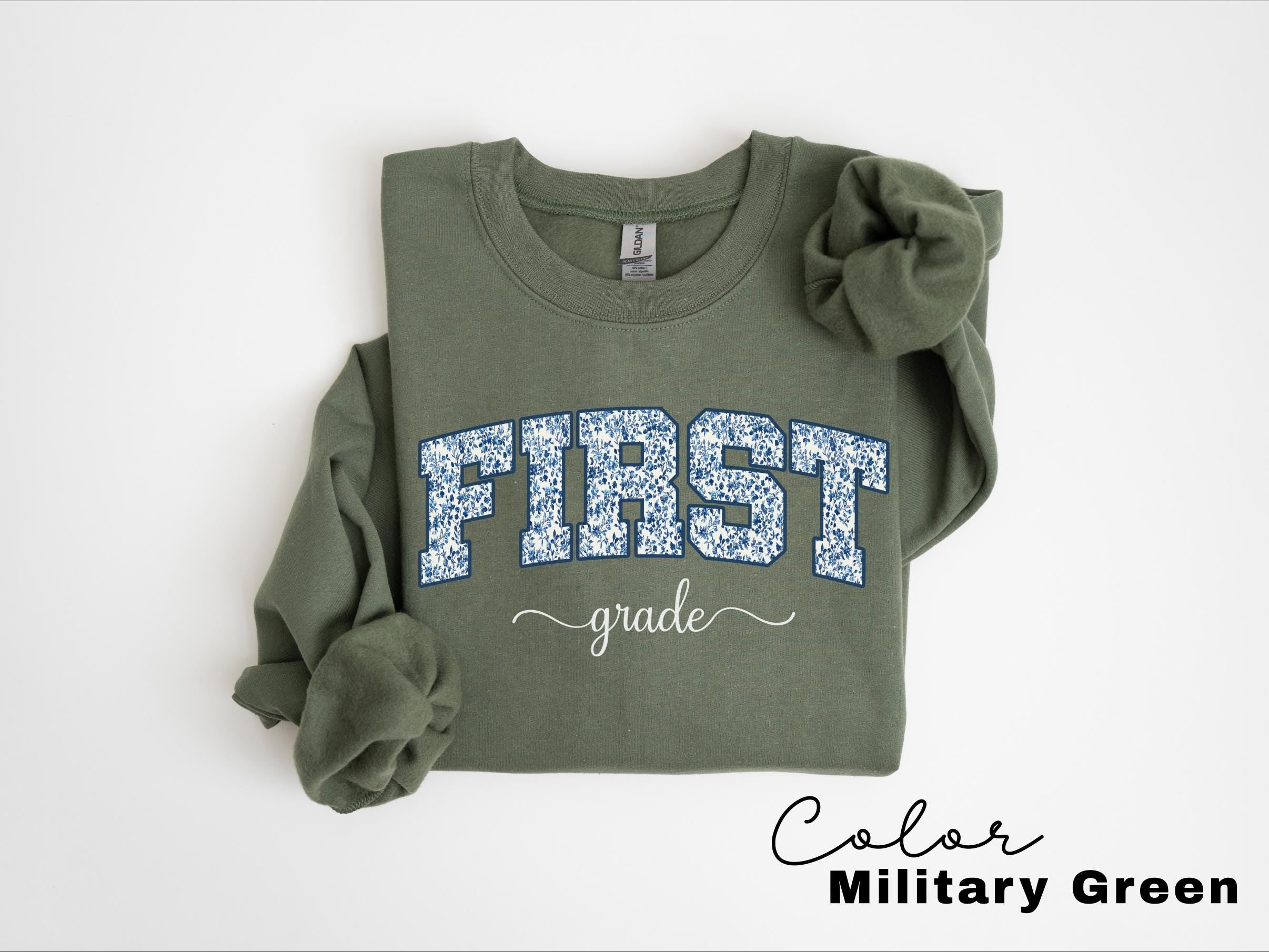First Grade Teacher Sweatshirt, Floral Teacher Crewneck , Teacher Appreciation Gift, Cute Elementary School Crewneck, Crew Squad,