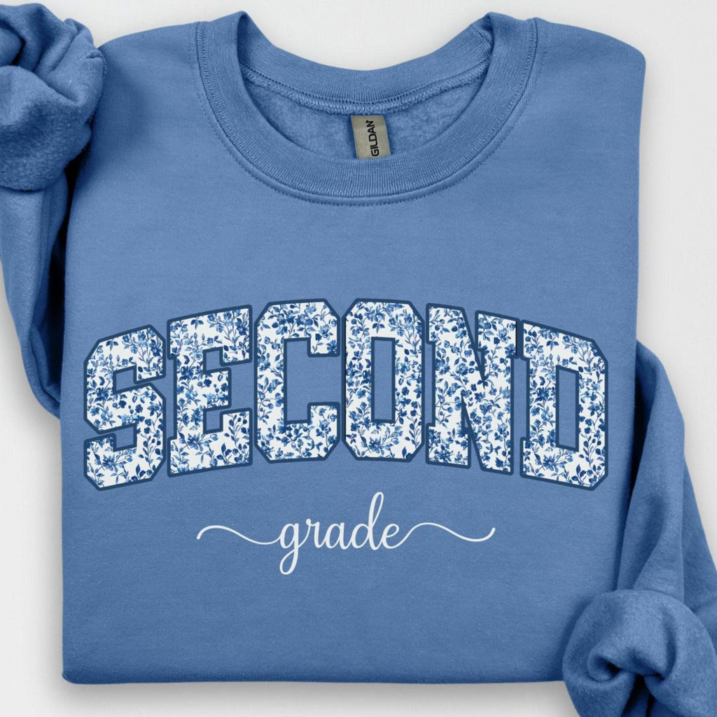 Second Grade Teacher Sweatshirt, Back to School 2nd Grade, Floral Teacher Appreciation Gift, Cute Elementary School Crewneck, Crew Squad,