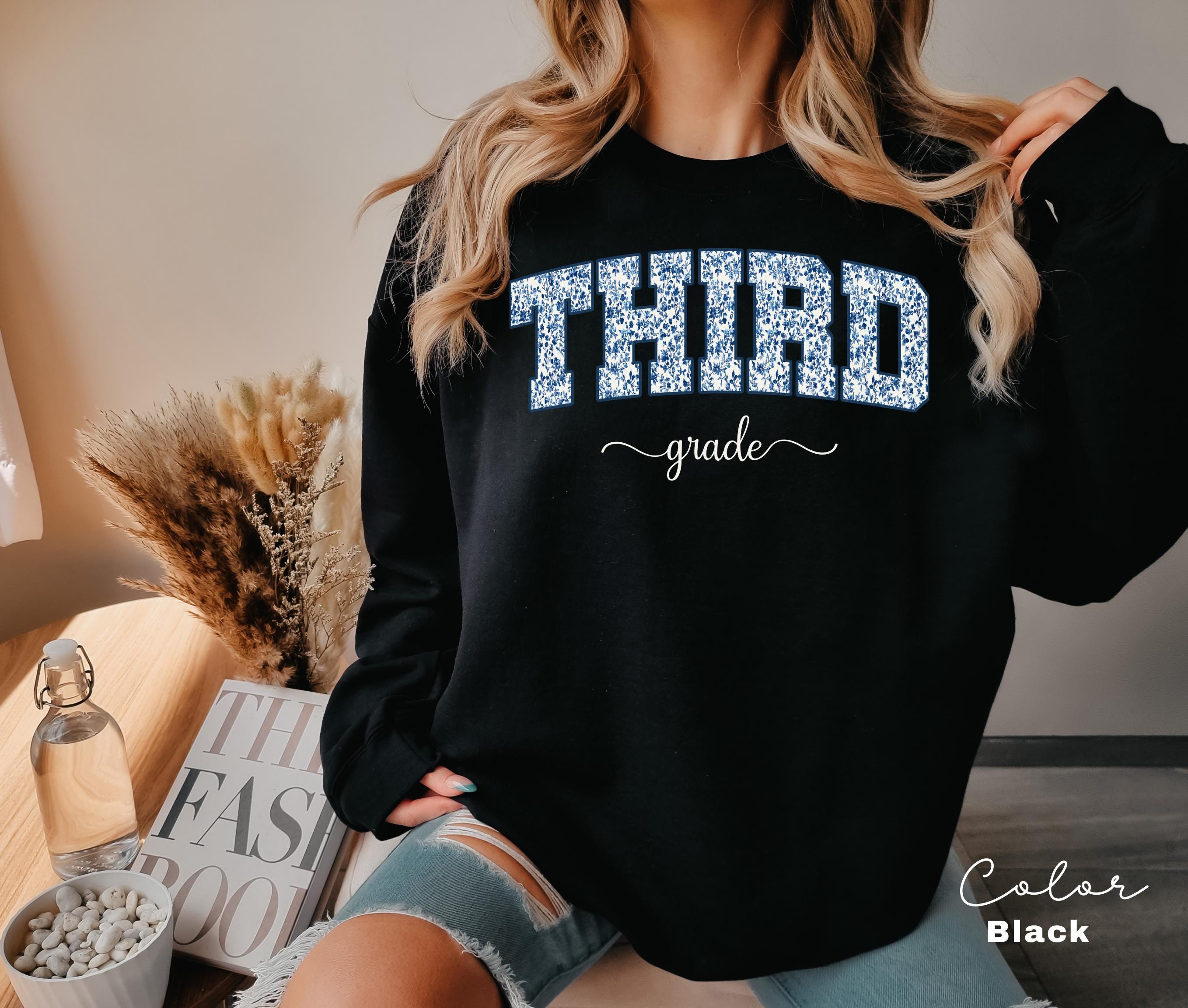 Third Grade Teacher Sweatshirt, Back to School 3rd Grade , Teacher Appreciation Gift, Cute Elementary School Crewneck, Crew Squad, Coquette