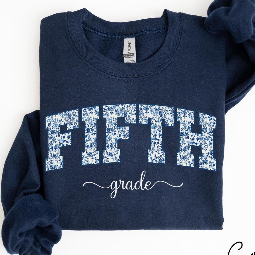 Fifth Grade Teacher Sweatshirt, First Day of School, 5th Grade Teacher Sweatshirt, Fifth Grade Team, Floral Teacher Crewneck, Back to School