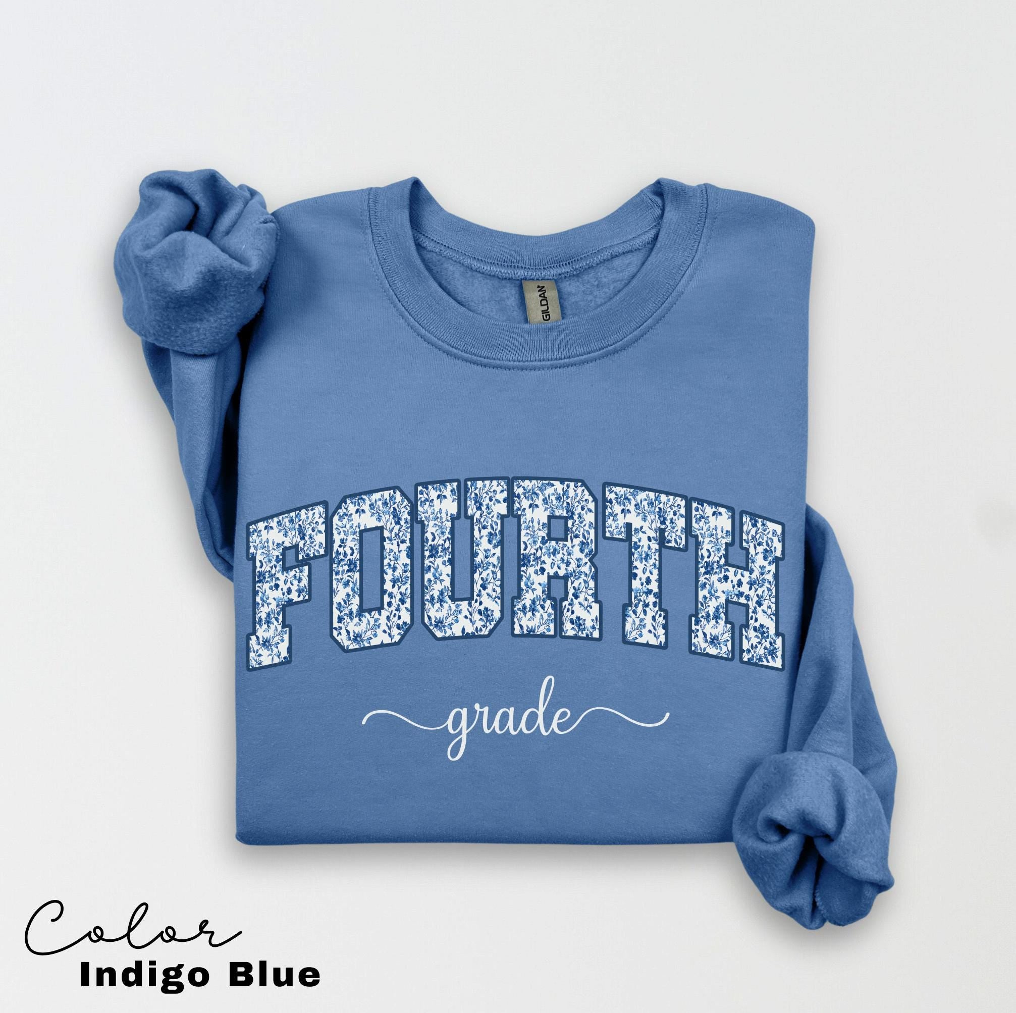Fourth Grade Teacher Sweatshirt, First Day of School, 4th Grade Teacher Sweatshirt, Floral Teacher Crewneck, Teacher Squad Crew,