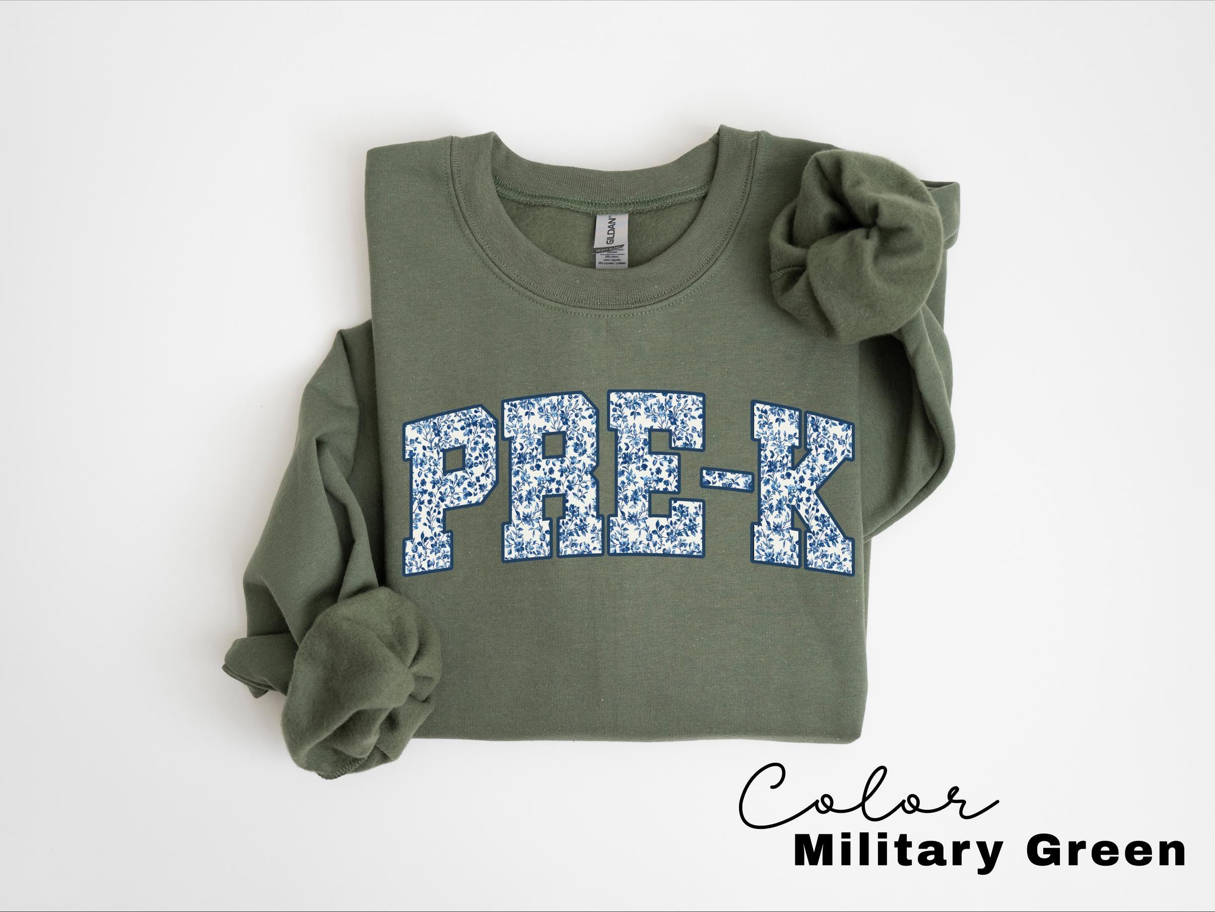 Preschool Teacher Sweatshirt, Pre K Teacher Sweatshirts, Floral Teacher, First Day Of Preschool Sweaters, Back To School Sweater, Prek Gift