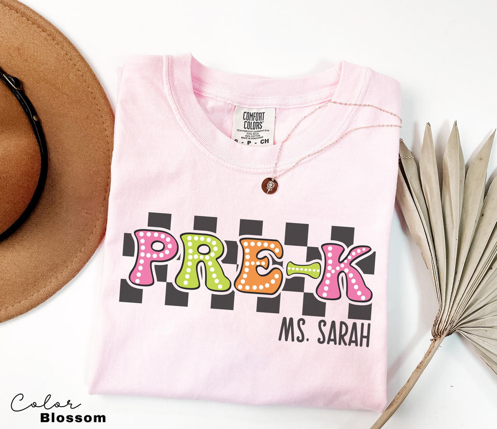 Pre-k Custom Teacher Name Shirt, Teacher Shirt, Gift For Teacher, Pre-K Teachers Shirt, Pre Shirt For Teacher, Back to School Shirt