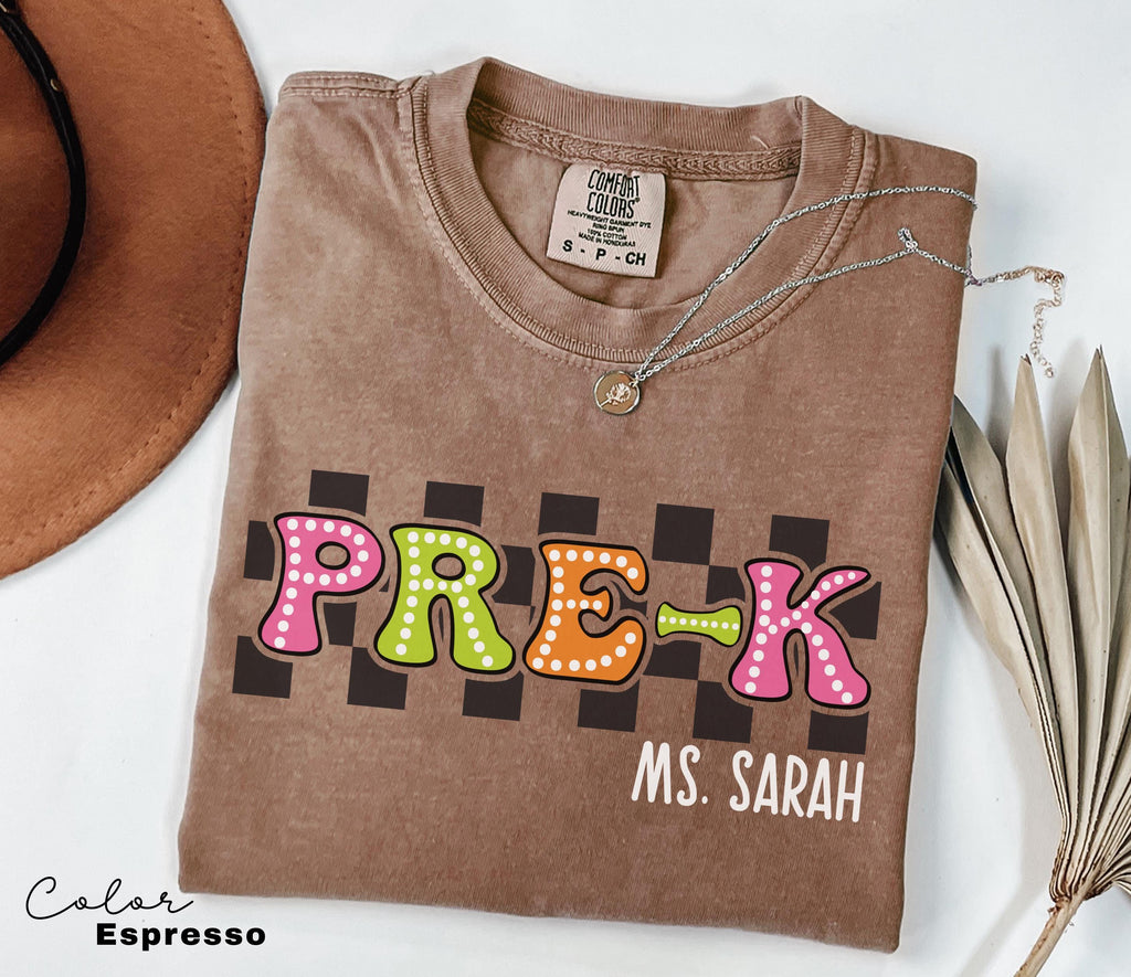 Pre-k Custom Teacher Name Shirt, Teacher Shirt, Gift For Teacher, Pre-K Teachers Shirt, Pre Shirt For Teacher, Back to School Shirt