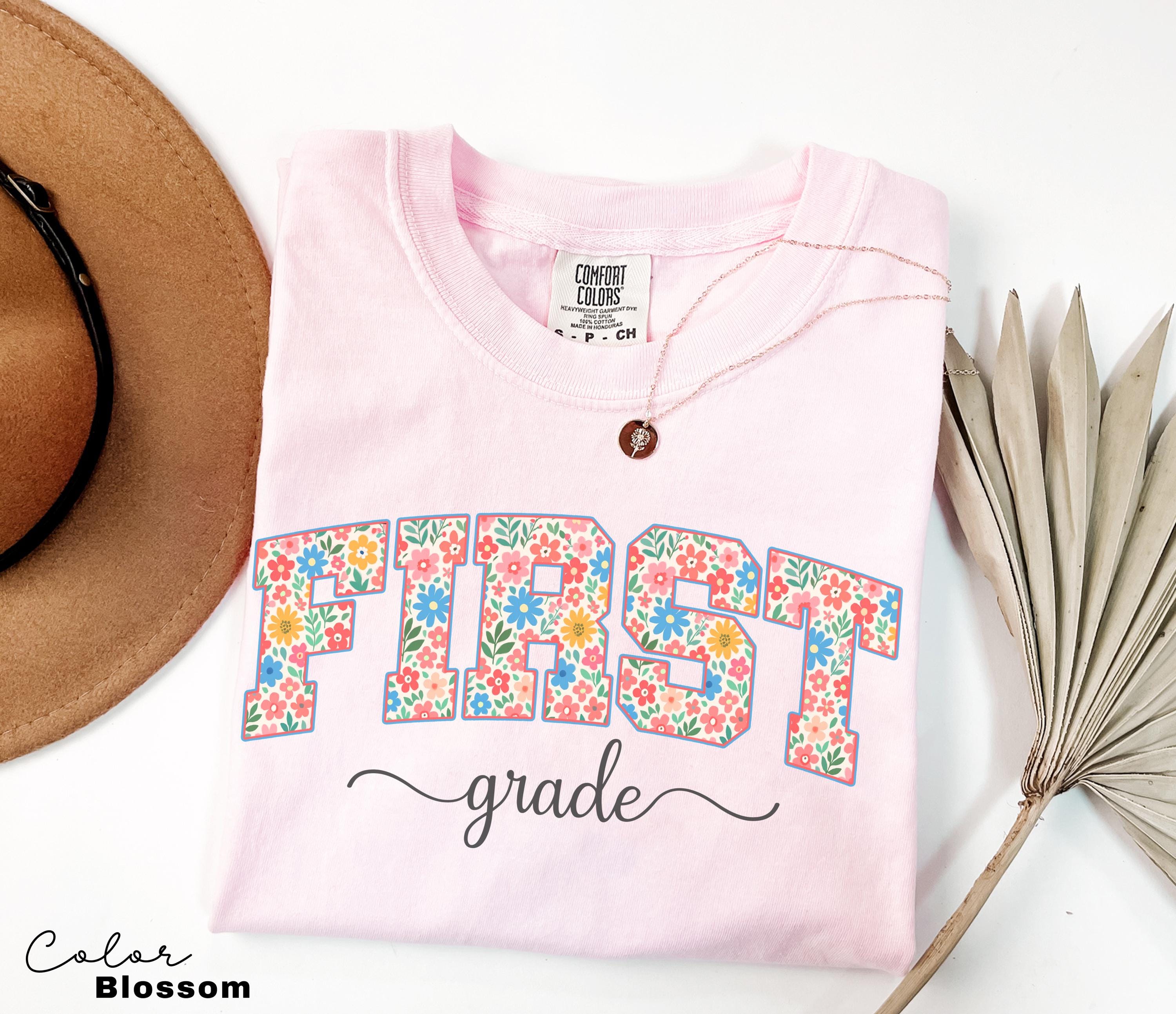 Comfort Colors First Grade Teacher Shirt, Floral Teacher Shirt, First Grade Teacher Team, 1st Grade Teacher Shirt, First Grade Crew Squad