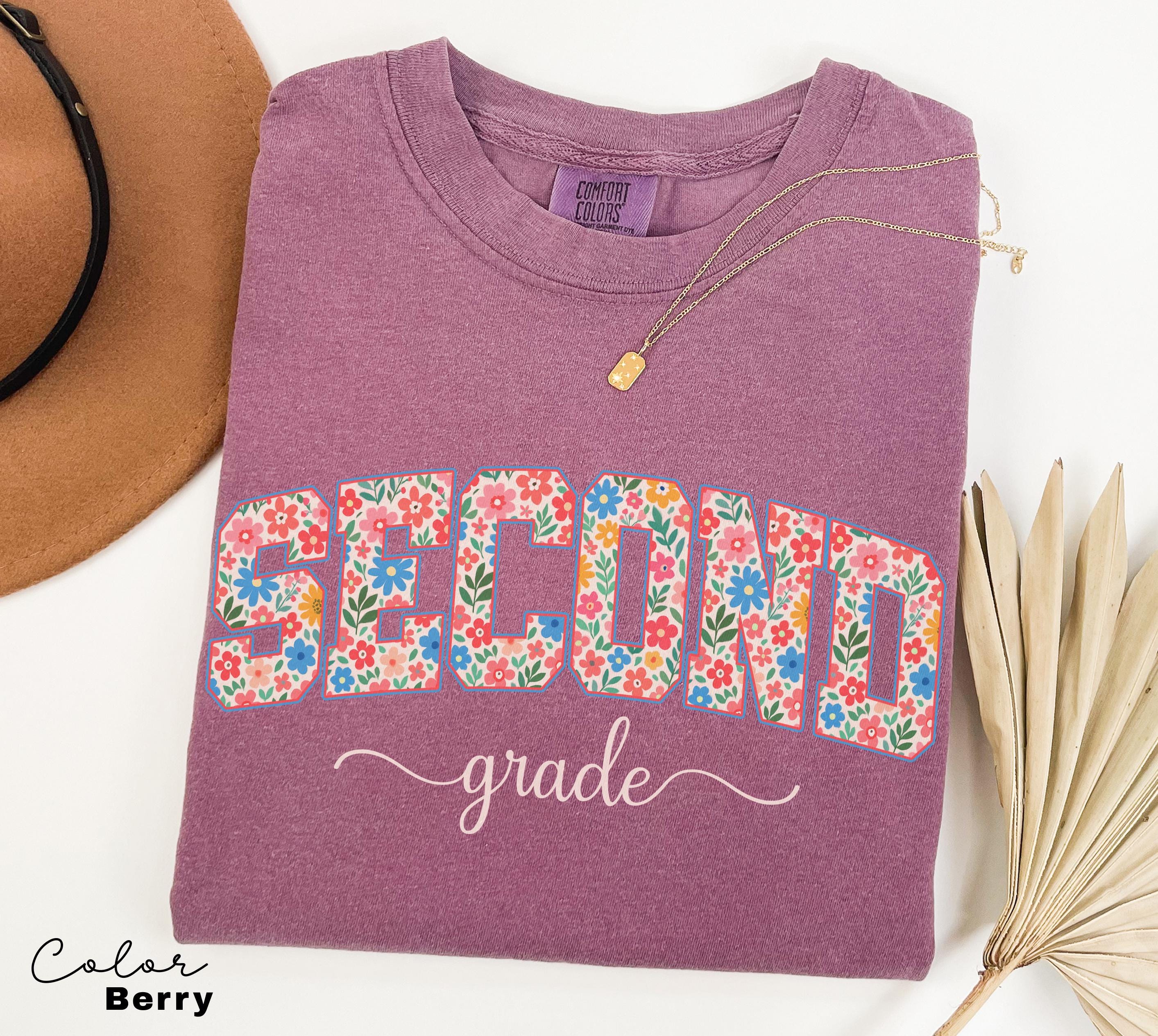 Comfort Colors Second Grade Teacher Shirt, Floral Teacher Shirt, Second Grade Teacher Team, 2nd Grade Teacher Shirt, First Grade Crew Squad