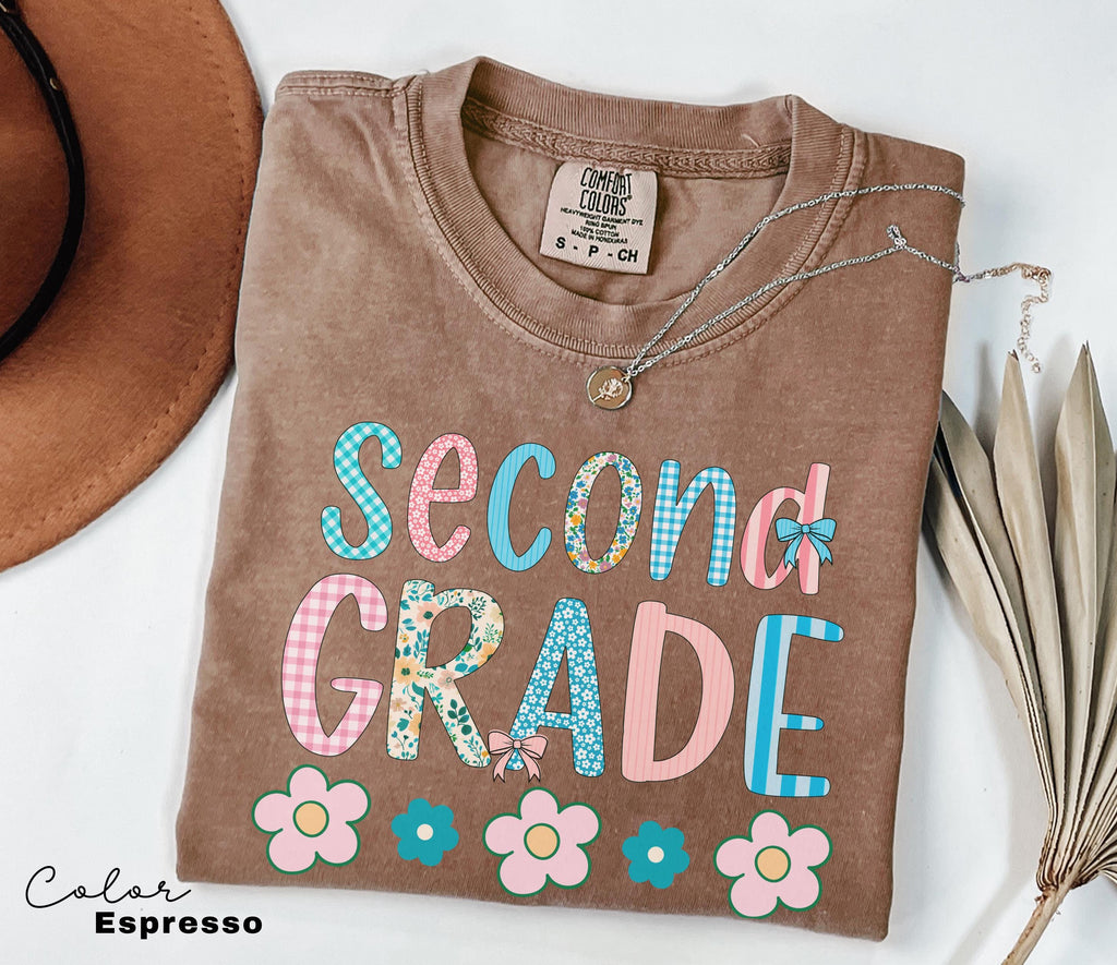 Comfort Colors Second Grade Teacher Shirt, Coquette Bow 2nd Grade Teacher Shirt, Second Grade Teacher Tshirt, Elementary Teacher Shirts