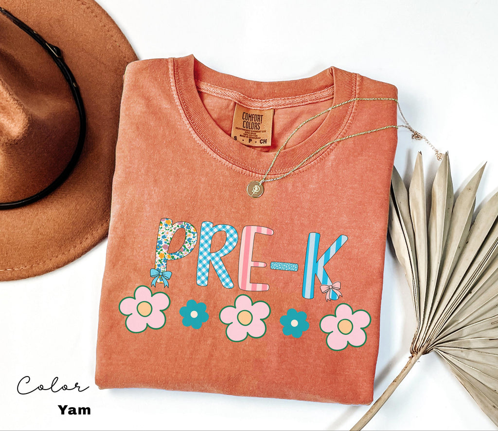 Comfort Colors Pre-k Crew Shirt, Teacher Shirt, Gift For Teacher, Pre-K Teachers Shirt, Pre Shirt For Teacher, Back to School Shirt