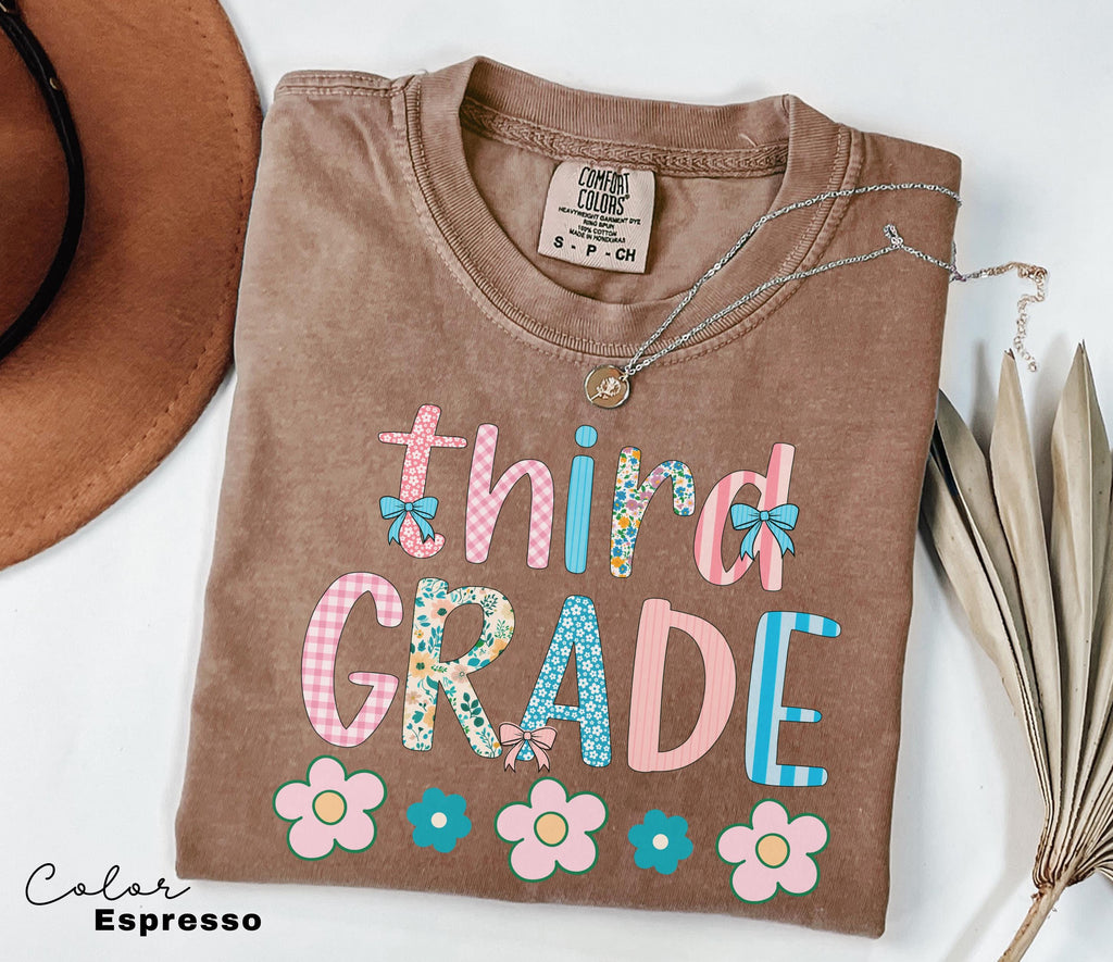 Comfort Colors Third Grade Teacher Shirt, Coquette Bow 3rd Grade Teacher Shirt, Third Grade Teacher Tshirt, Elementary Teacher Crew Group