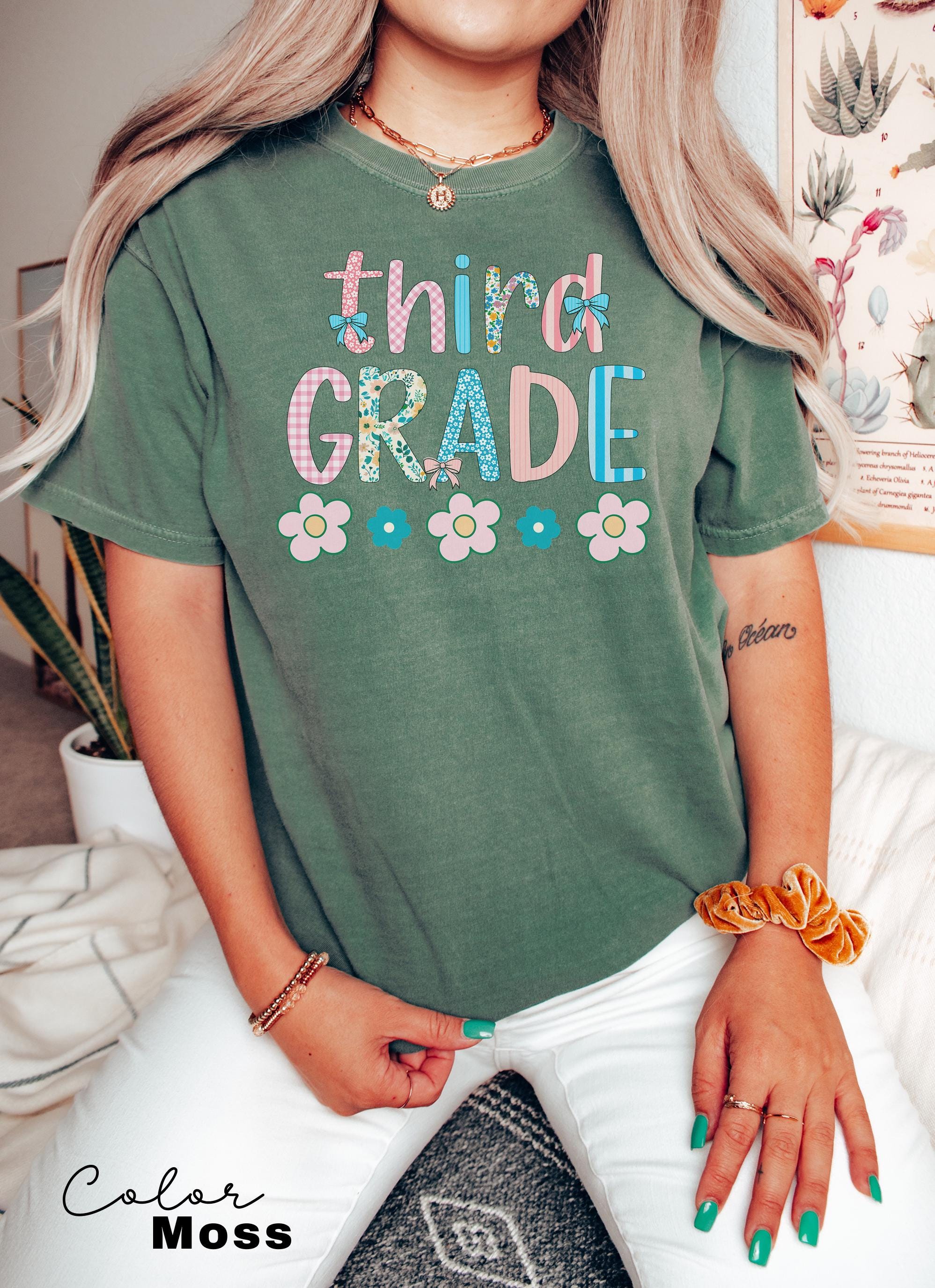Comfort Colors Third Grade Teacher Shirt, Coquette Bow 3rd Grade Teacher Shirt, Third Grade Teacher Tshirt, Elementary Teacher Crew Group