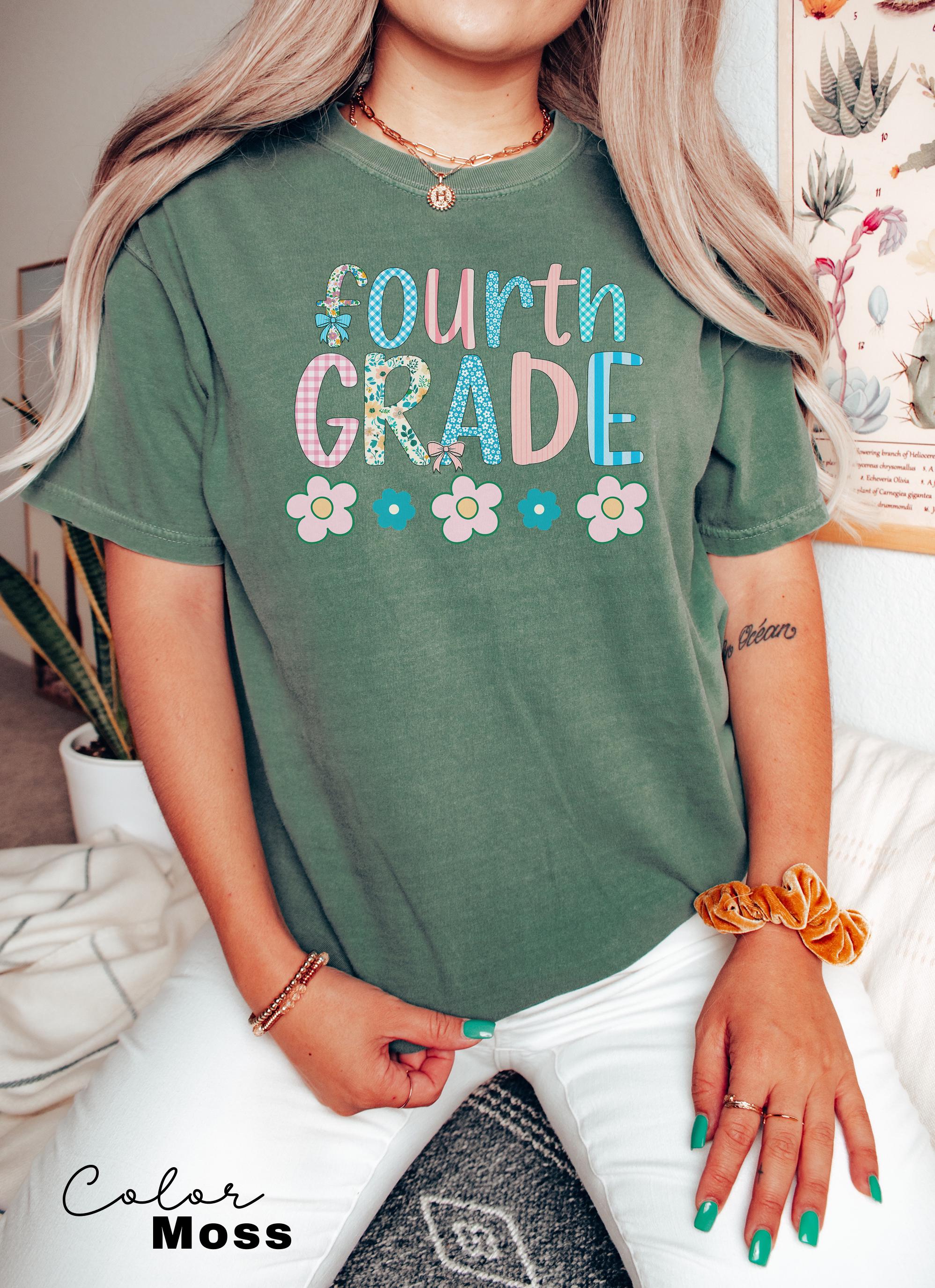 Comfort Colors Fourth Grade Teacher Shirt, Coquette 4th Grade TShirt, Fourth Grade Teacher Appreciation Gift, Elementary School Shirt