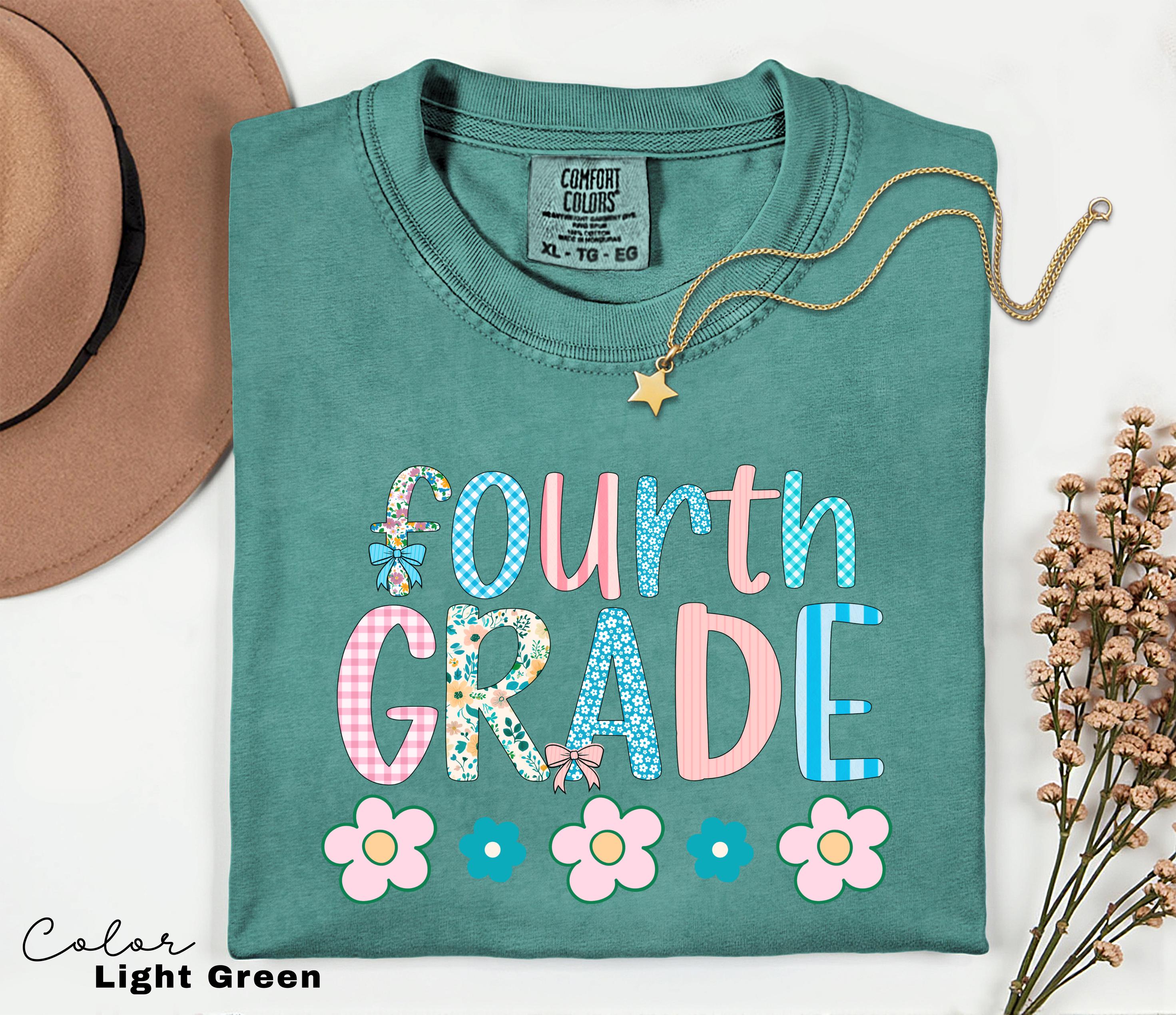 Comfort Colors Fourth Grade Teacher Shirt, Coquette 4th Grade TShirt, Fourth Grade Teacher Appreciation Gift, Elementary School Shirt