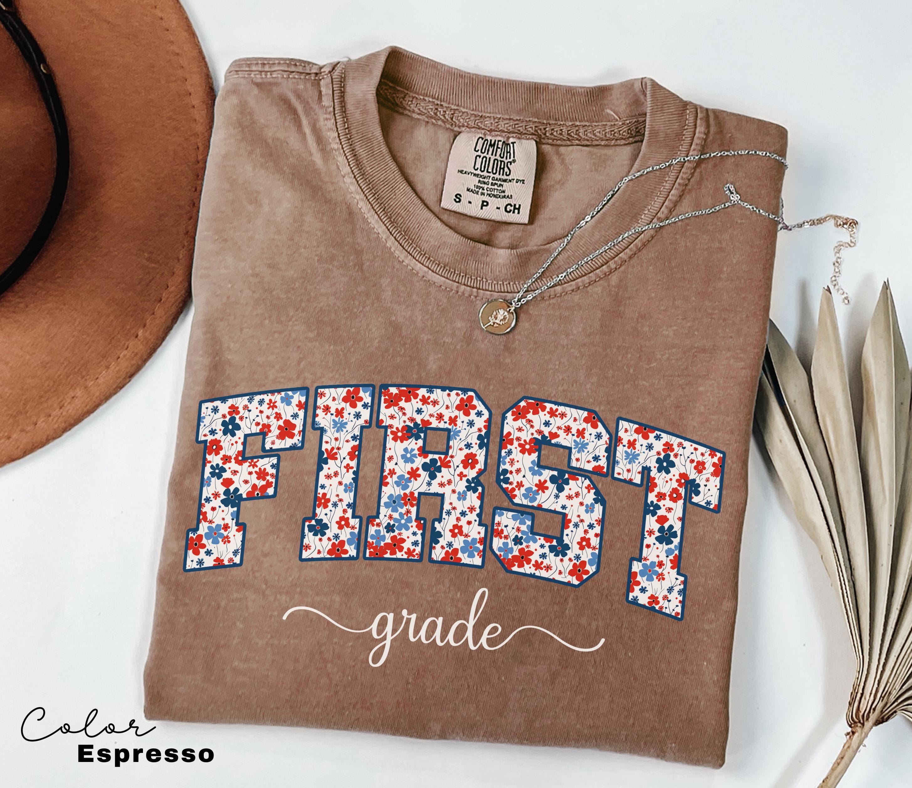 Comfort Colors First Grade Teacher Shirt, Back to School 1st Grade Tee, Teacher Appreciation Gift, Cute Elementary School T-shirt, Coquette