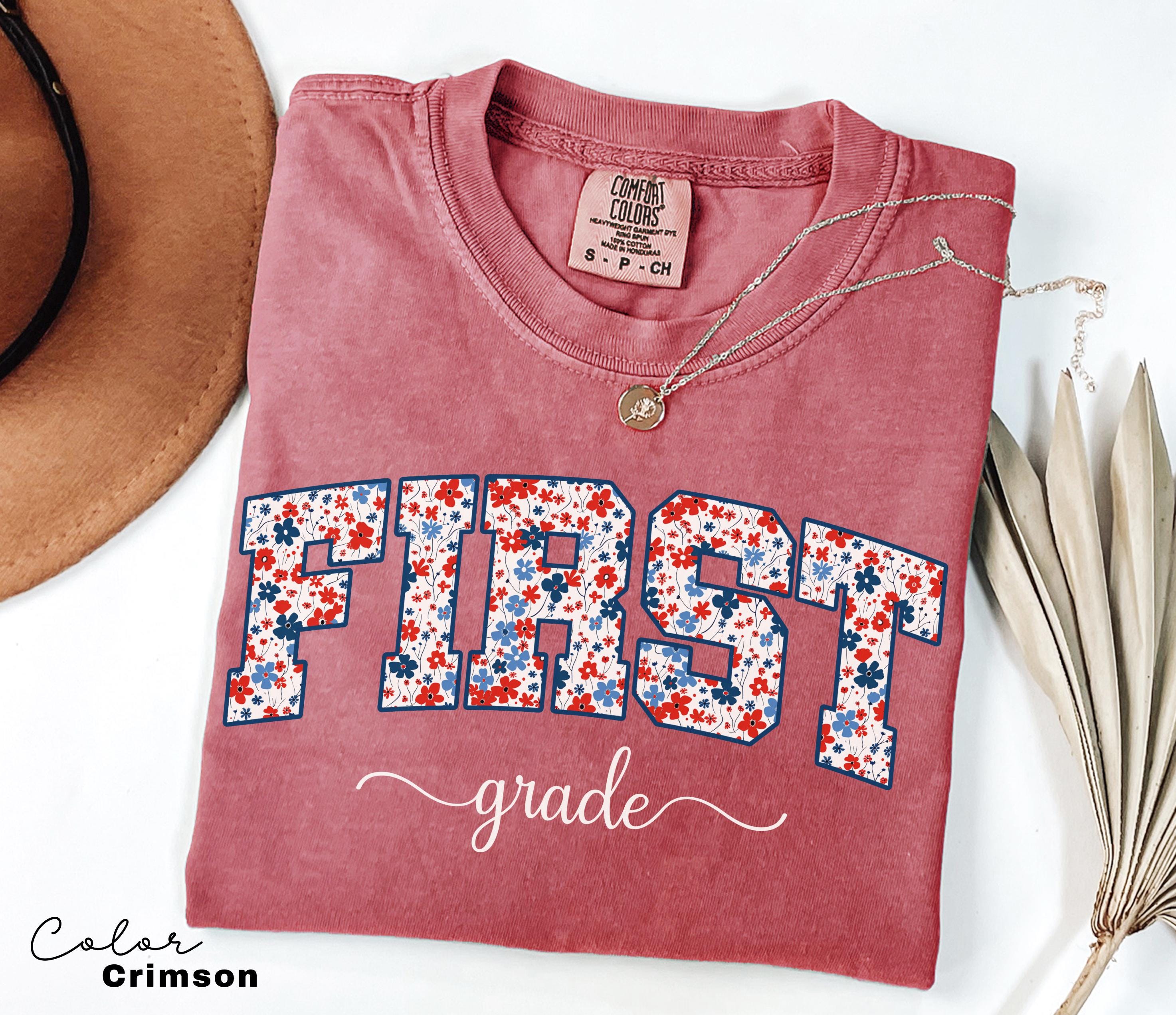 Comfort Colors First Grade Teacher Shirt, Back to School 1st Grade Tee, Teacher Appreciation Gift, Cute Elementary School T-shirt, Coquette
