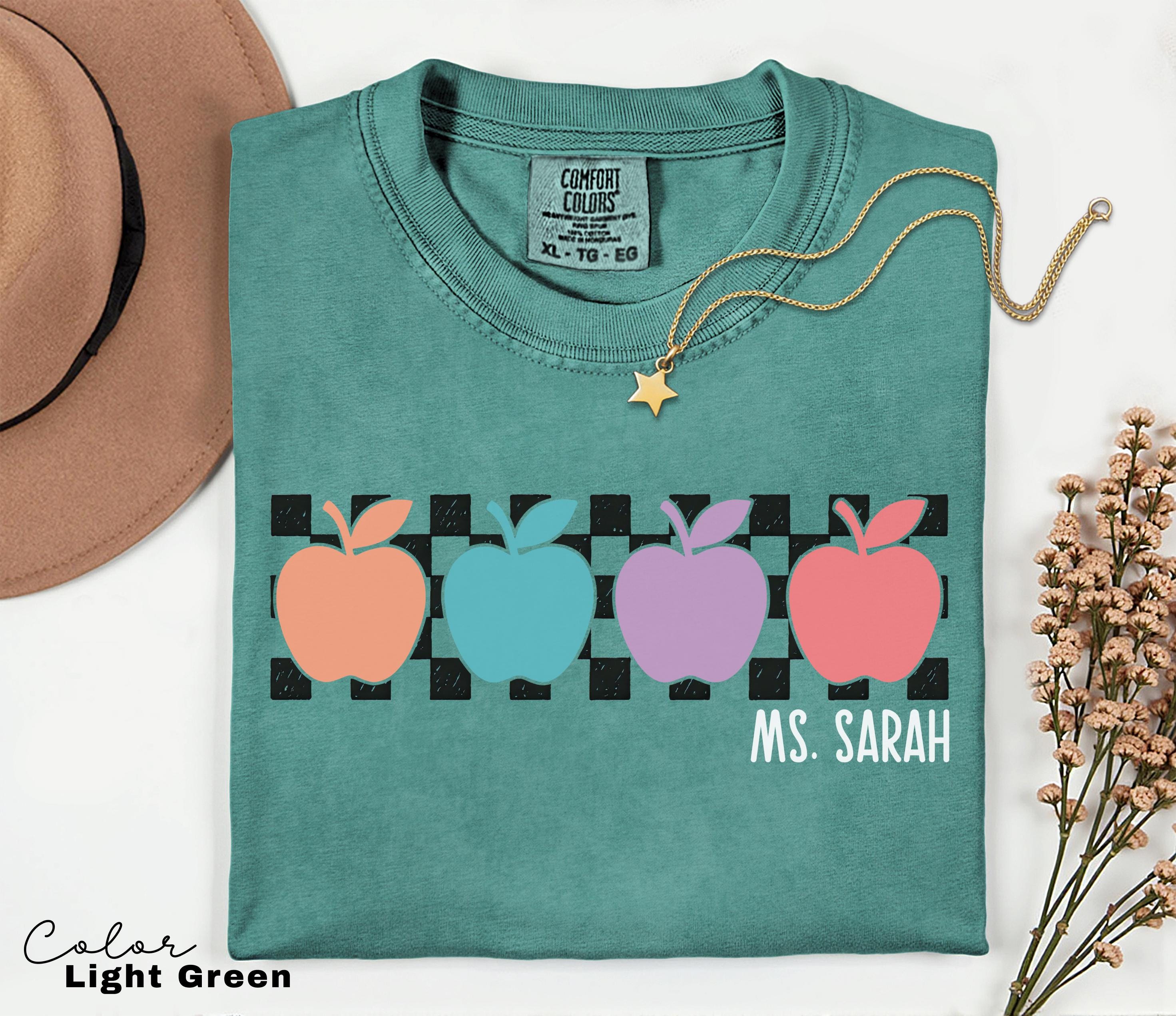 Custom Name Personalized Teacher Shirt, Teacher Group, Apple T-Shirt, Comfort Colors Teacher Shirt, Back to School, First Second Third Grade