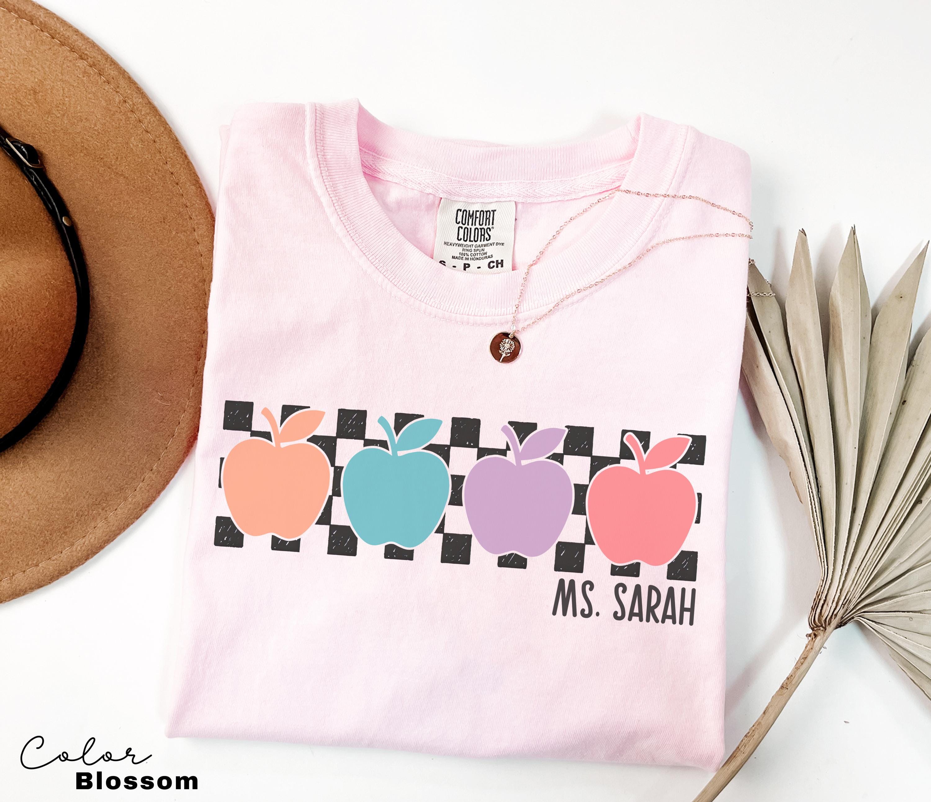 Custom Name Personalized Teacher Shirt, Teacher Group, Apple T-Shirt, Comfort Colors Teacher Shirt, Back to School, First Second Third Grade