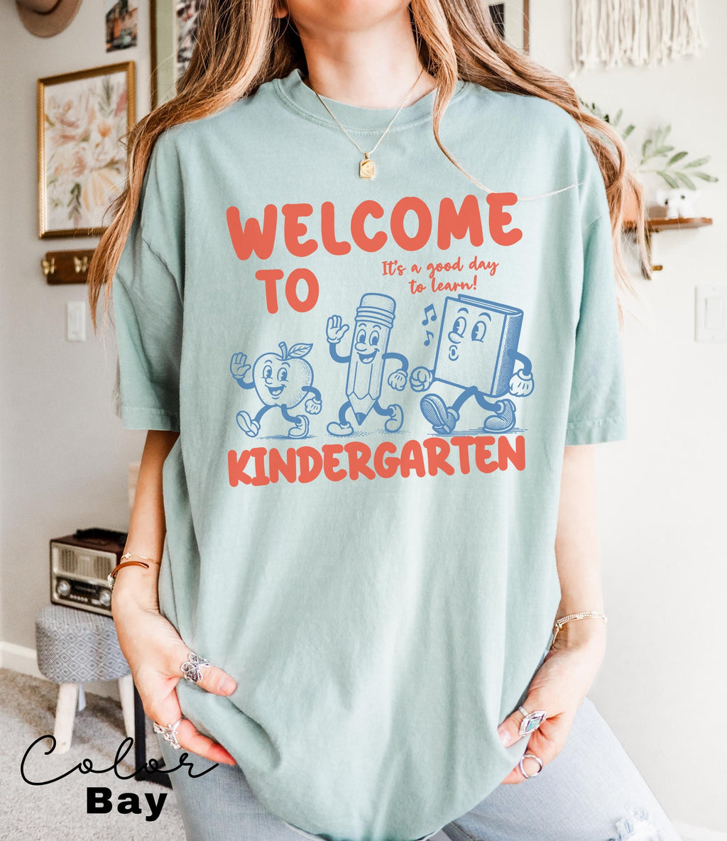 Comfort Colors Kindergarten Teacher Shirt, Kindergarten TShirt, Elementary School, Teaching Tee, First Day Of Kindergarten, Teacher Team,
