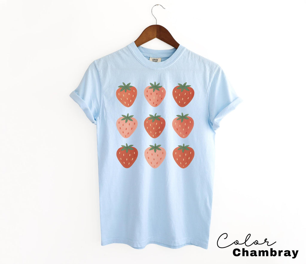 Strawberry Comfort Colors® Shirt, Summer Strawberry Tee, Strawberry Shirt For Woman,Strawberry Lover,Strawberry Festival Gift,Botanical Tee