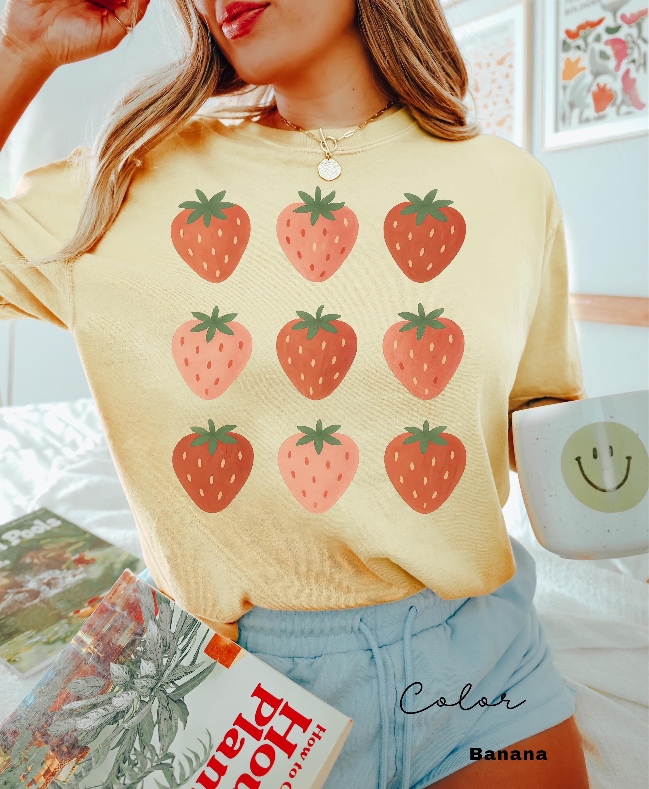 Strawberry Comfort Colors® Shirt, Summer Strawberry Tee, Strawberry Shirt For Woman,Strawberry Lover,Strawberry Festival Gift,Botanical Tee