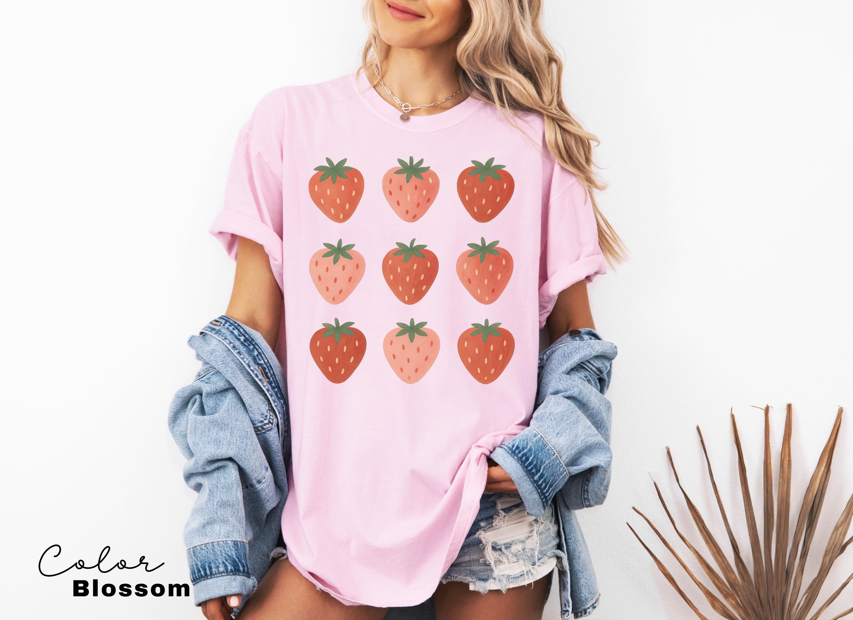 Strawberry Comfort Colors® Shirt, Summer Strawberry Tee, Strawberry Shirt For Woman,Strawberry Lover,Strawberry Festival Gift,Botanical Tee