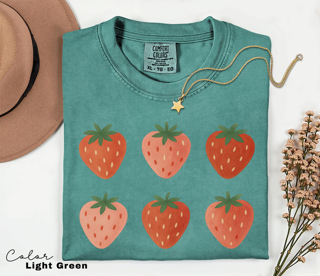 Strawberry Comfort Colors® Shirt, Summer Strawberry Tee, Strawberry Shirt For Woman,Strawberry Lover,Strawberry Festival Gift,Botanical Tee