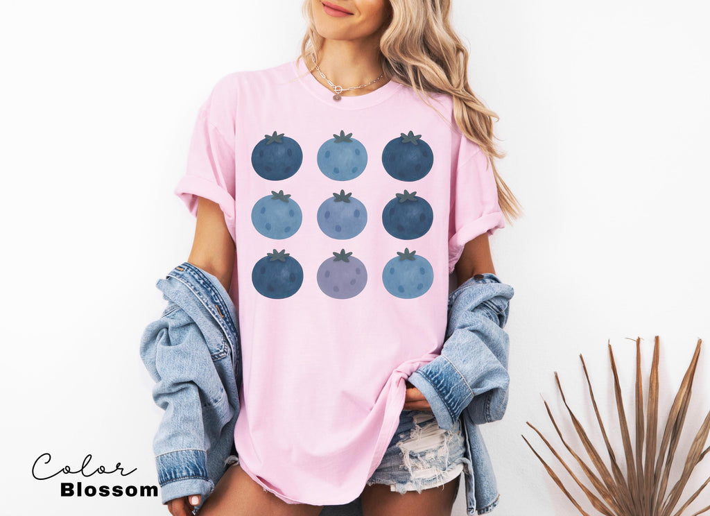 Blueberries Shirt, Comfort Colors T-shirt, Fruit Shirt, Cottagecore Fruit Shirt, Foodie Gift, Aesthetic Tee, Foodie, Plant Lover, Gardener