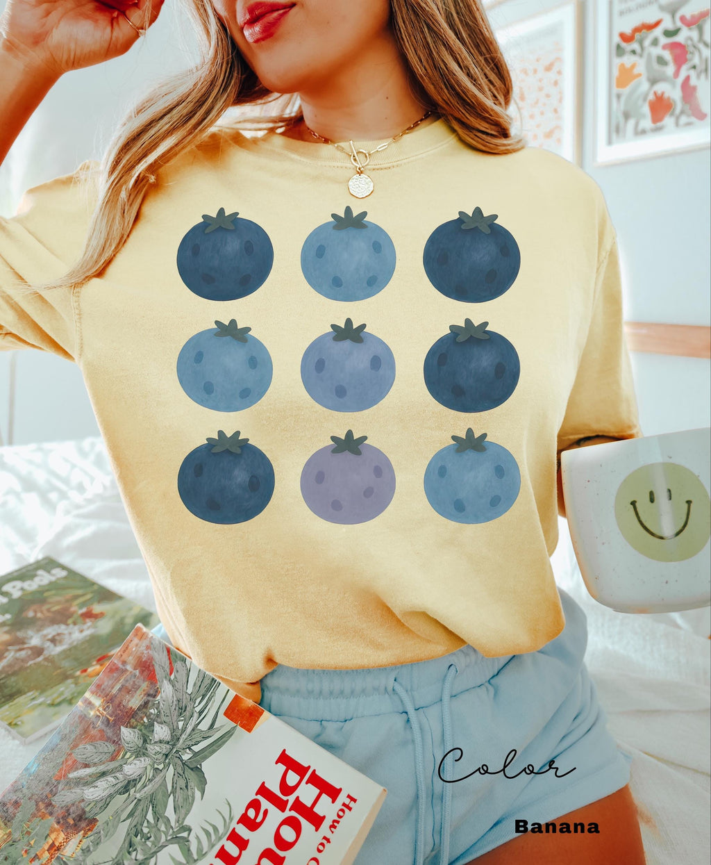 Blueberries Shirt, Comfort Colors T-shirt, Fruit Shirt, Cottagecore Fruit Shirt, Foodie Gift, Aesthetic Tee, Foodie, Plant Lover, Gardener