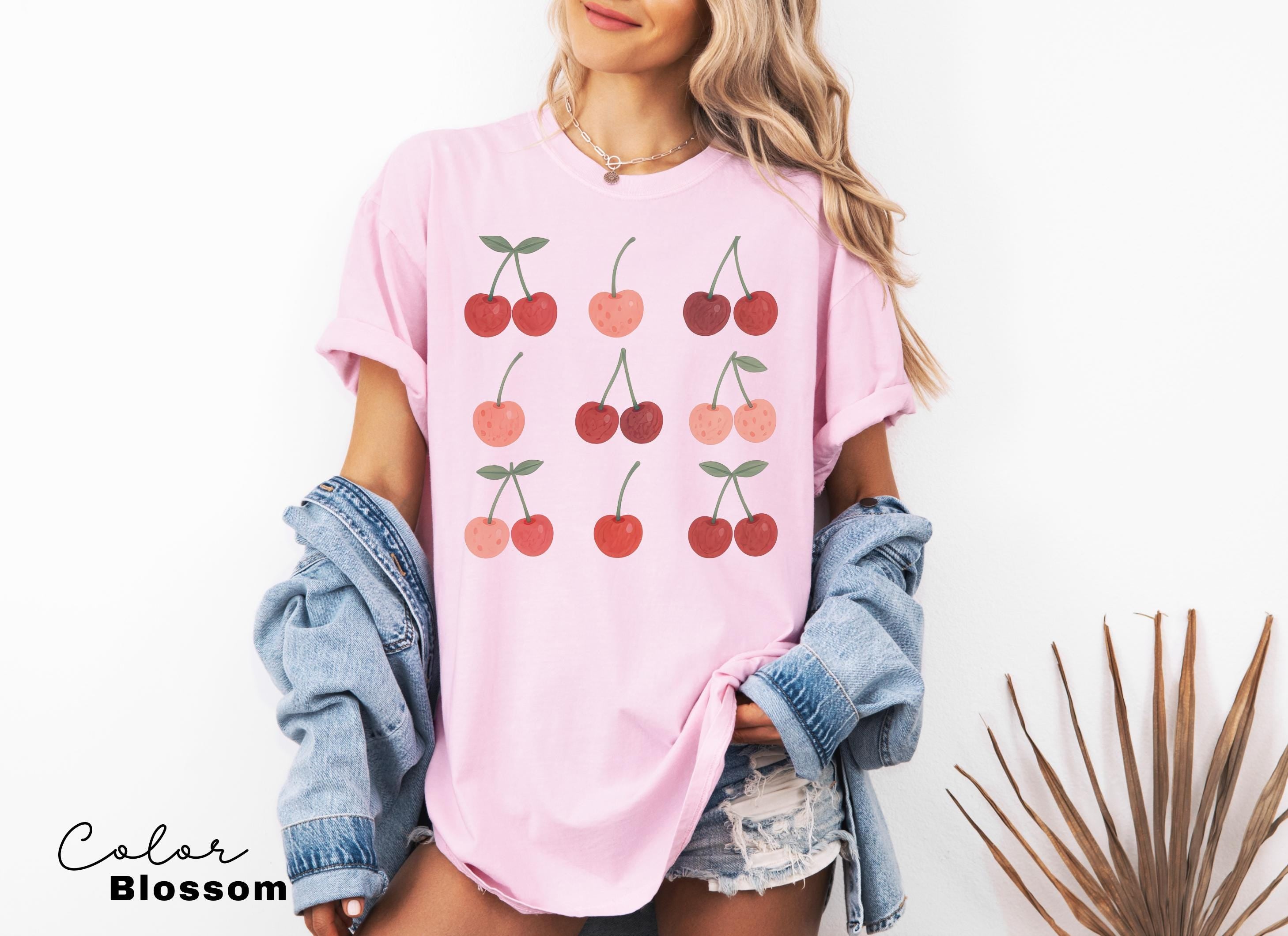Cherry Shirt, Comfort Colors Summer Shirt, Fruit tshirt, Food lover gift, Foodie, Cherry Lover Gift, Retro Cherry, Farmers Market, Gardner