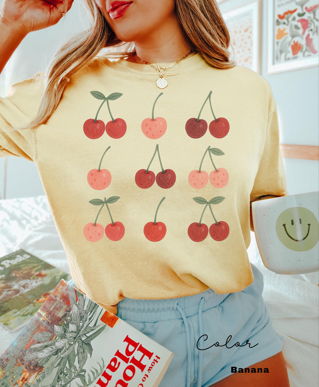 Cherry Shirt, Comfort Colors Summer Shirt, Fruit tshirt, Food lover gift, Foodie, Cherry Lover Gift, Retro Cherry, Farmers Market, Gardner