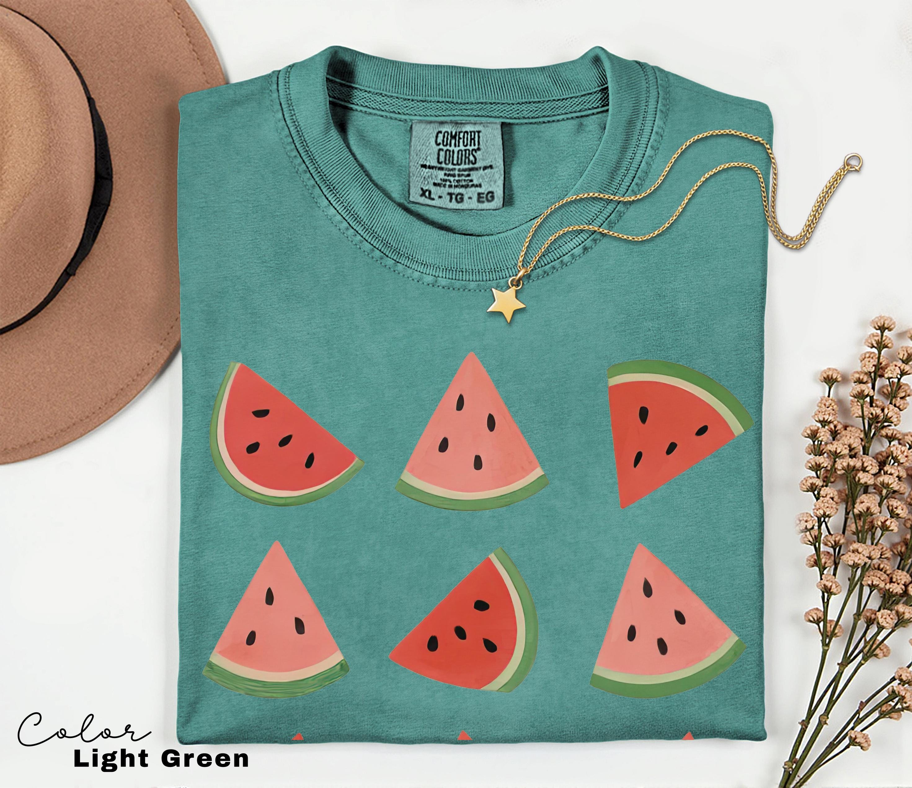 Watermelon Graphic Tee, Fruit Lover Shirt, Comfort Colors Summer T-Shirt, Gardener Gift, Foodie Shirt, Preppy Summer Tee, Girly Summer