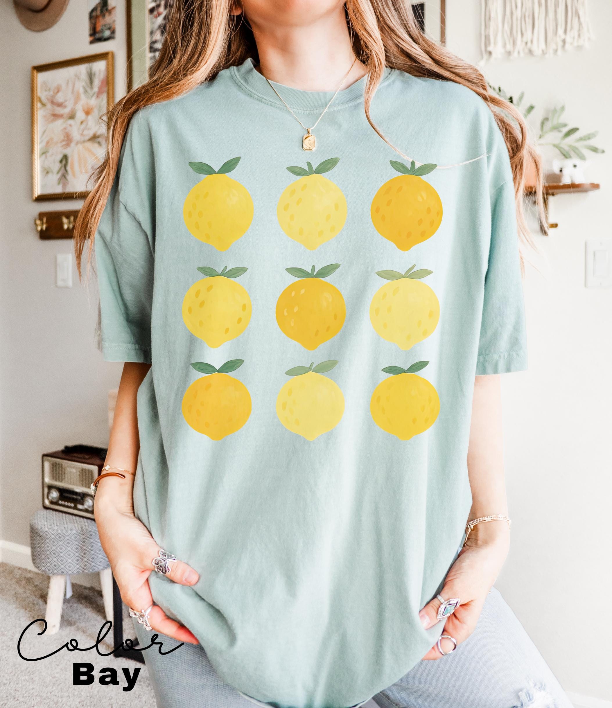Lemon Shirt, Comfort Colors Summer, Aesthetic Summer Tee, Trendy Farmer's Market, Aesthetic Cottage Core, Gardening Gift