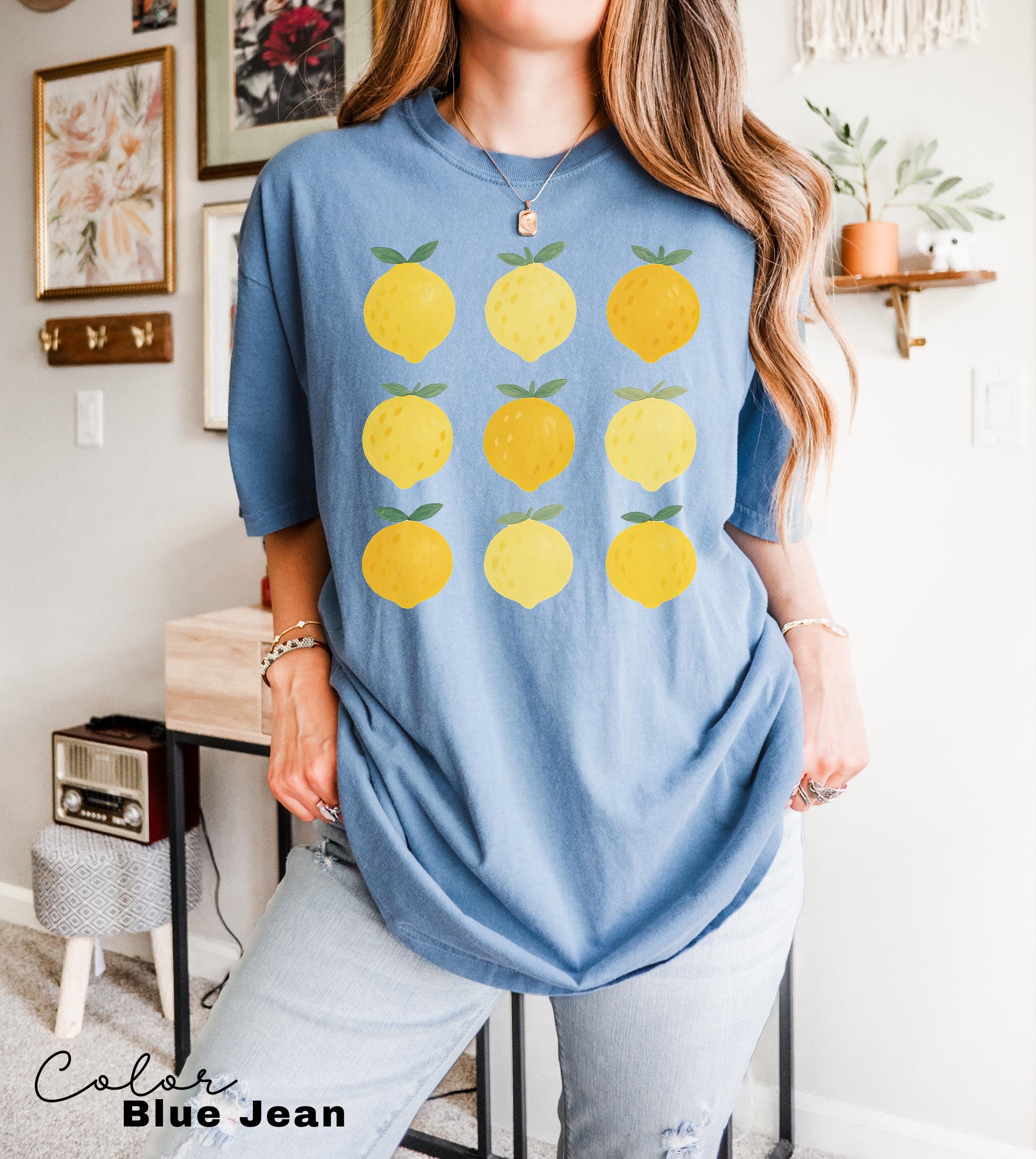 Lemon Shirt, Comfort Colors Summer, Aesthetic Summer Tee, Trendy Farmer's Market, Aesthetic Cottage Core, Gardening Gift