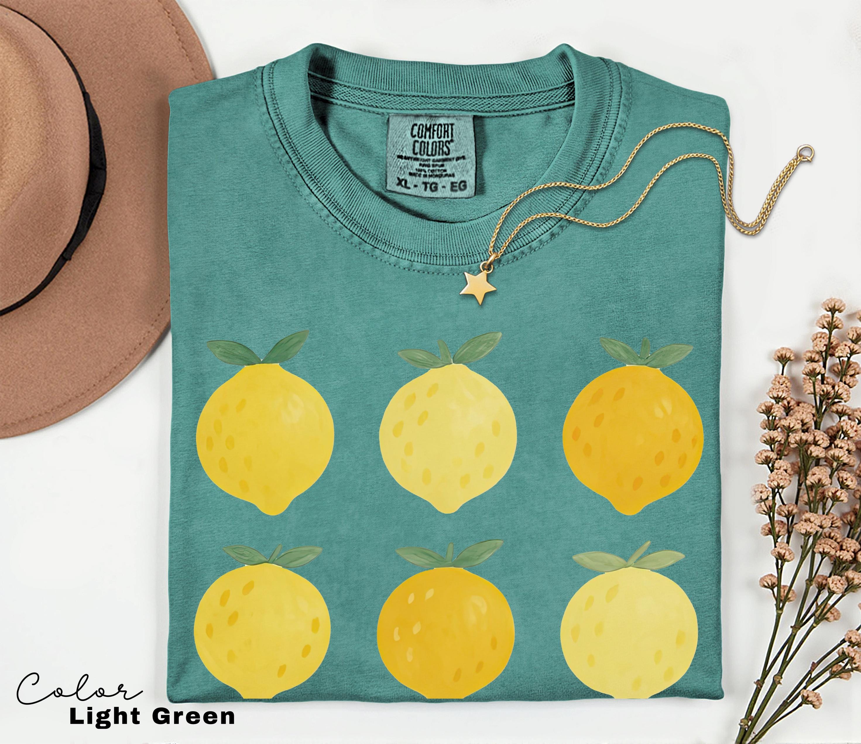 Lemon Shirt, Comfort Colors Summer, Aesthetic Summer Tee, Trendy Farmer's Market, Aesthetic Cottage Core, Gardening Gift