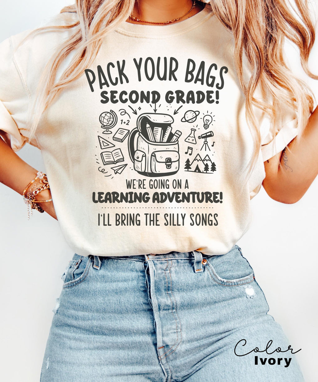 Funny Teacher Team Second Grade Shirts, Back to School, Teacher Group, First Day of School, Matching Staff, Most Likely, Pack Your Bags