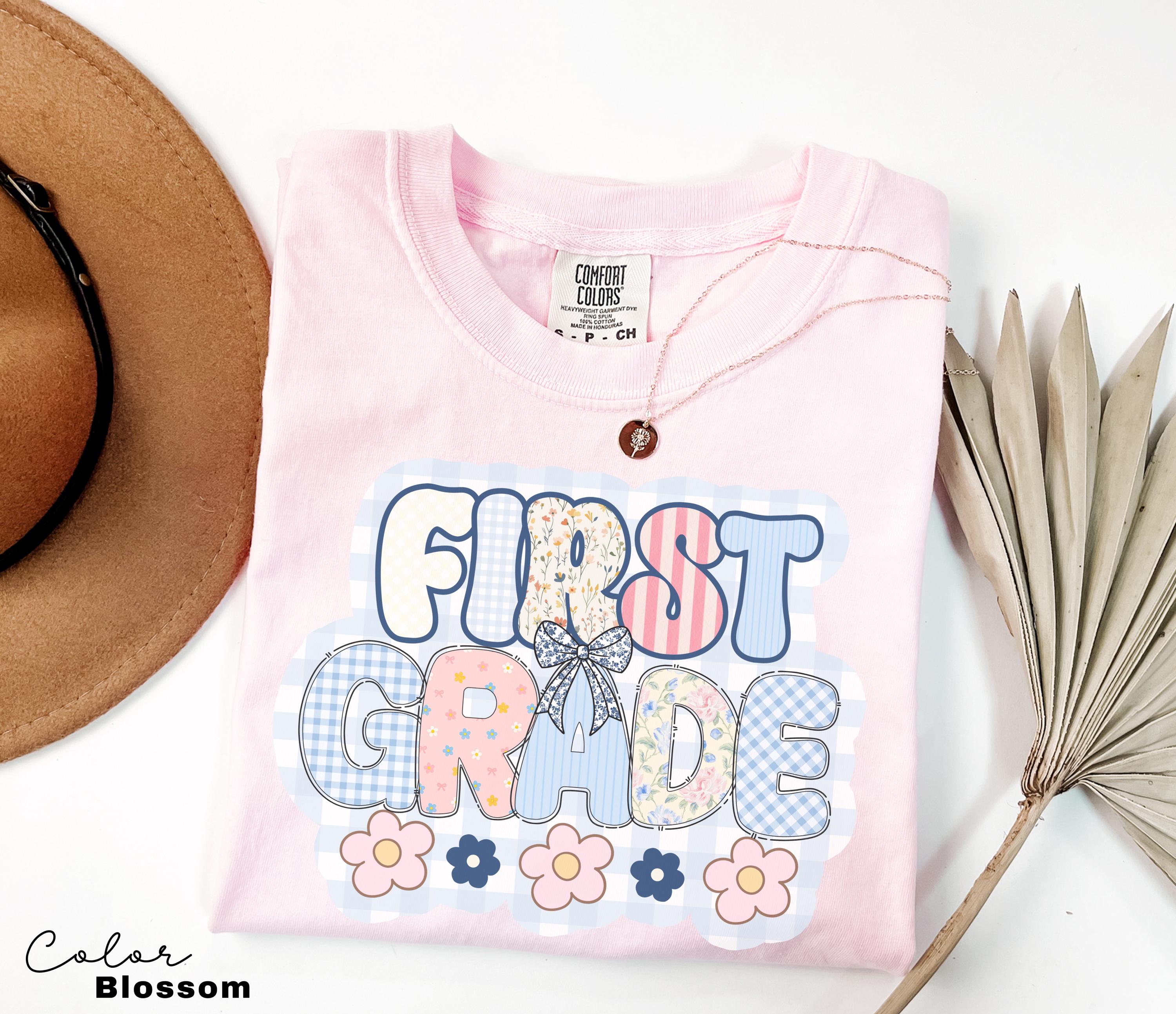 Comfort Colors First Grade Teacher Shirt, Back to School 1st Grade Tee, Teacher Appreciation Gift, Cute Elementary School T-shirt, Coquette