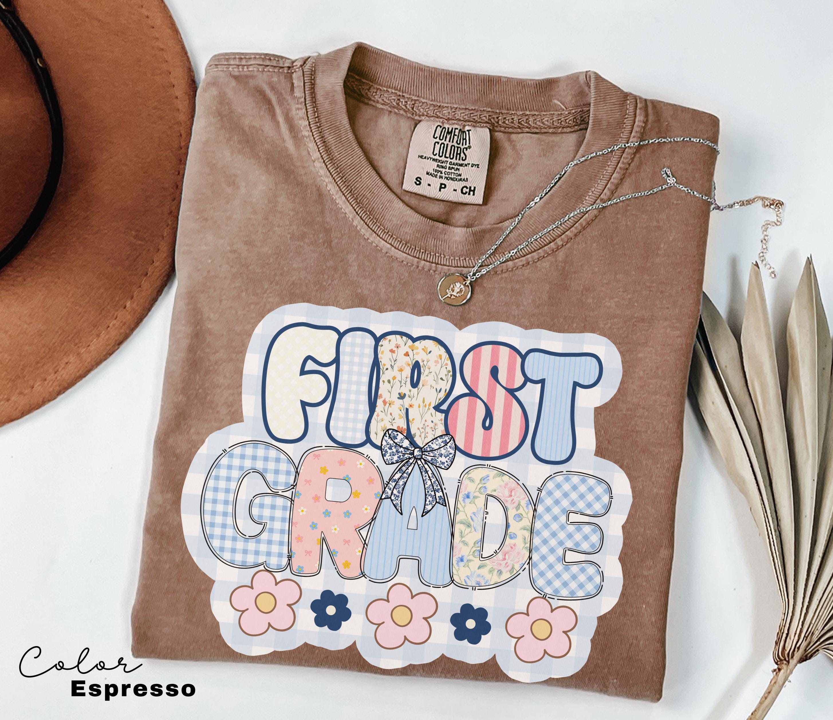 Comfort Colors First Grade Teacher Shirt, Back to School 1st Grade Tee, Teacher Appreciation Gift, Cute Elementary School T-shirt, Coquette
