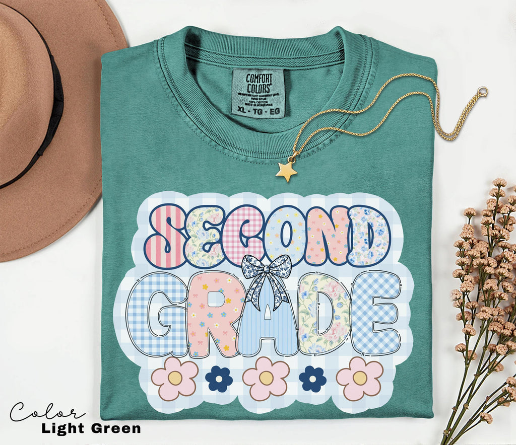 Comfort Colors Second Grade Teacher Shirt, Coquette Bow 2nd Grade Teacher Shirt, Second Grade Teacher Tshirt, Elementary Teacher Shirts