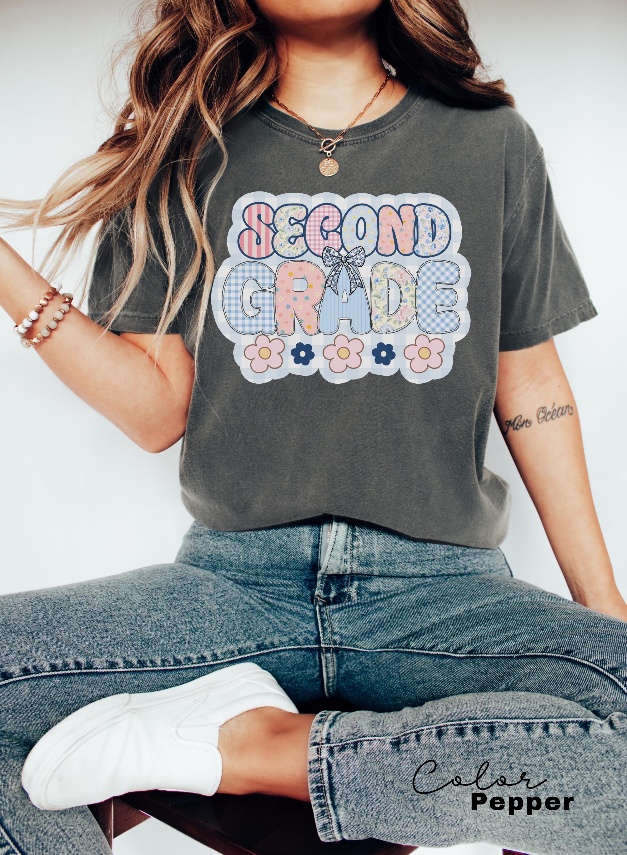 Comfort Colors Second Grade Teacher Shirt, Coquette Bow 2nd Grade Teacher Shirt, Second Grade Teacher Tshirt, Elementary Teacher Shirts