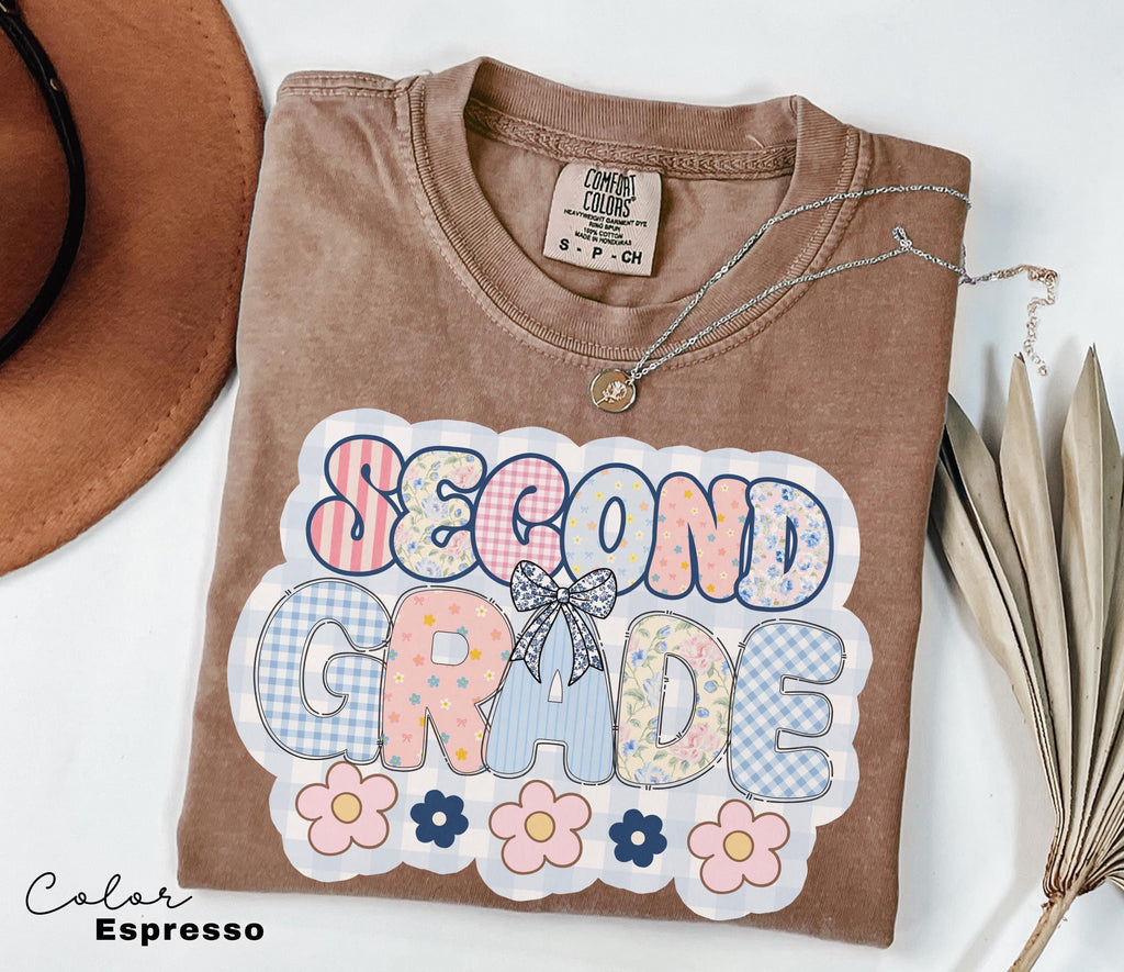 Comfort Colors Second Grade Teacher Shirt, Coquette Bow 2nd Grade Teacher Shirt, Second Grade Teacher Tshirt, Elementary Teacher Shirts