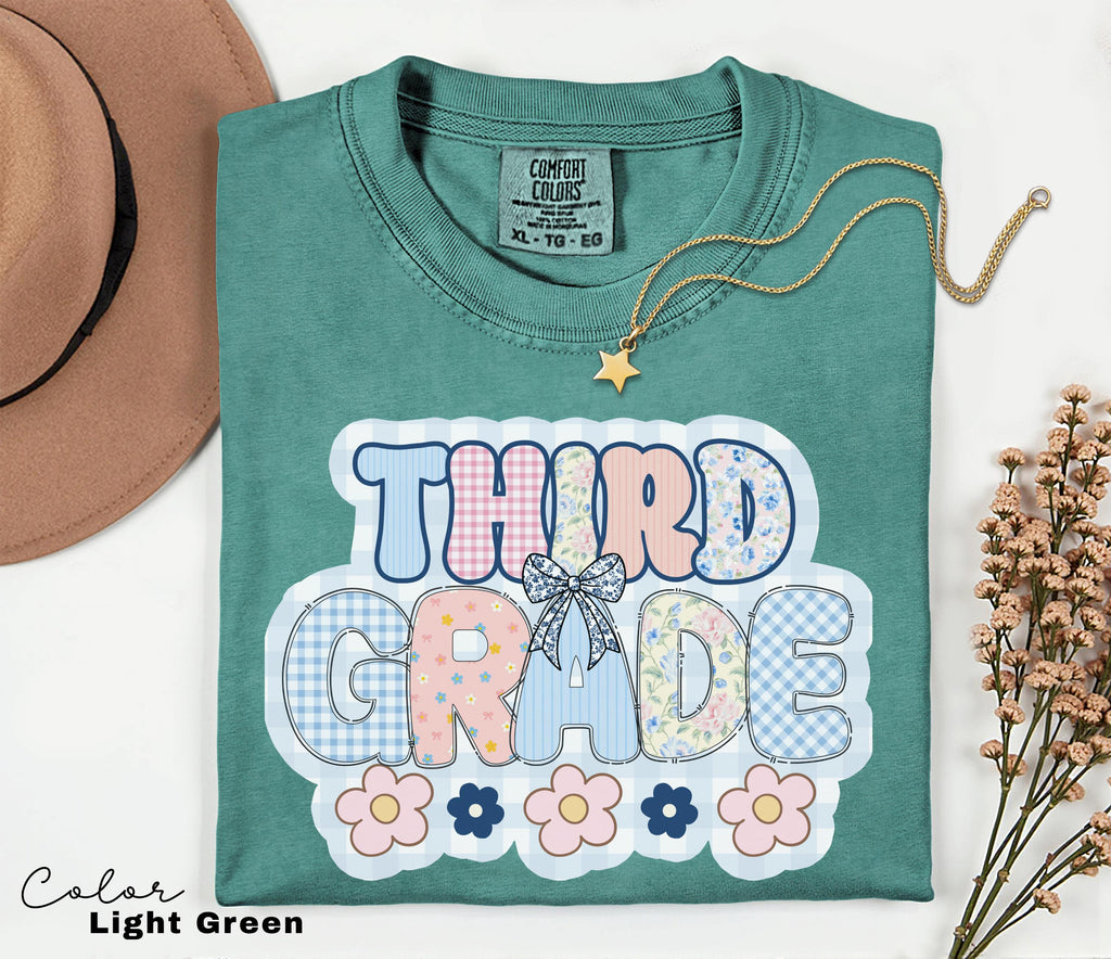 Comfort Colors Third Grade Teacher Shirt, Coquette Bow 3rd Grade Teacher Shirt, Third Grade Teacher Tshirt, Elementary Teacher Crew Group