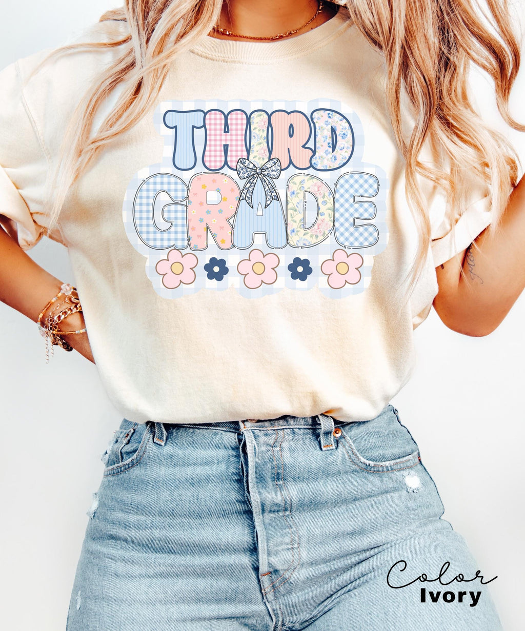 Comfort Colors Third Grade Teacher Shirt, Coquette Bow 3rd Grade Teacher Shirt, Third Grade Teacher Tshirt, Elementary Teacher Crew Group