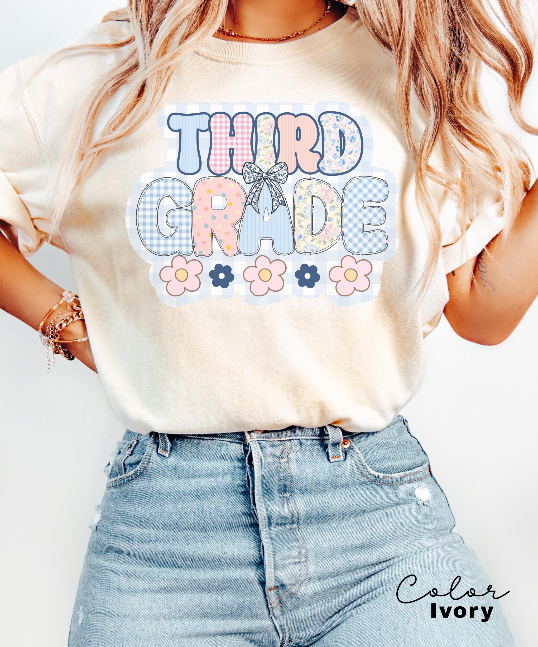 Comfort Colors Third Grade Teacher Shirt, Coquette Bow 3rd Grade Teacher Shirt, Third Grade Teacher Tshirt, Elementary Teacher Crew Group