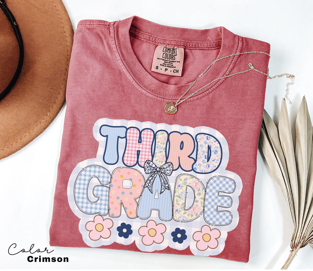 Comfort Colors Third Grade Teacher Shirt, Coquette Bow 3rd Grade Teacher Shirt, Third Grade Teacher Tshirt, Elementary Teacher Crew Group