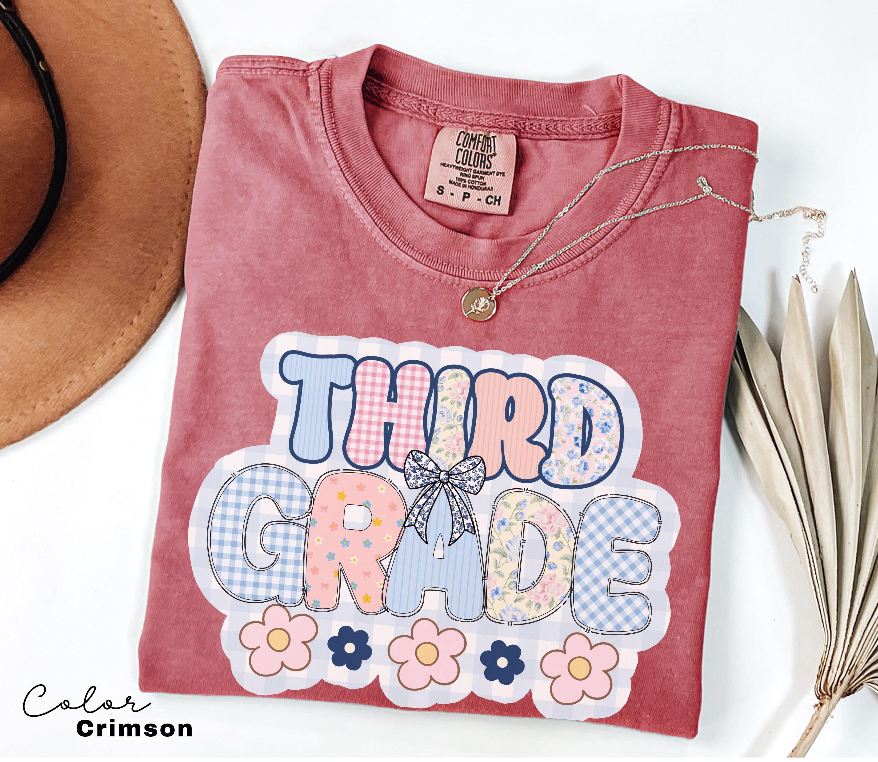 Comfort Colors Third Grade Teacher Shirt, Coquette Bow 3rd Grade Teacher Shirt, Third Grade Teacher Tshirt, Elementary Teacher Crew Group